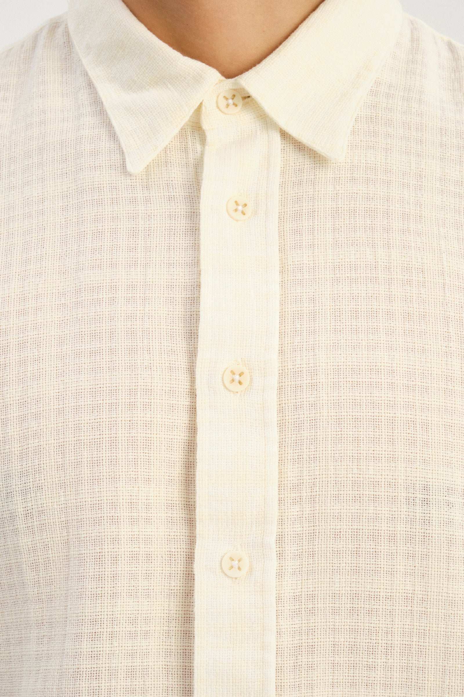 Oversized Delta Shirt in a Cream White Airy Portuguese Cotton