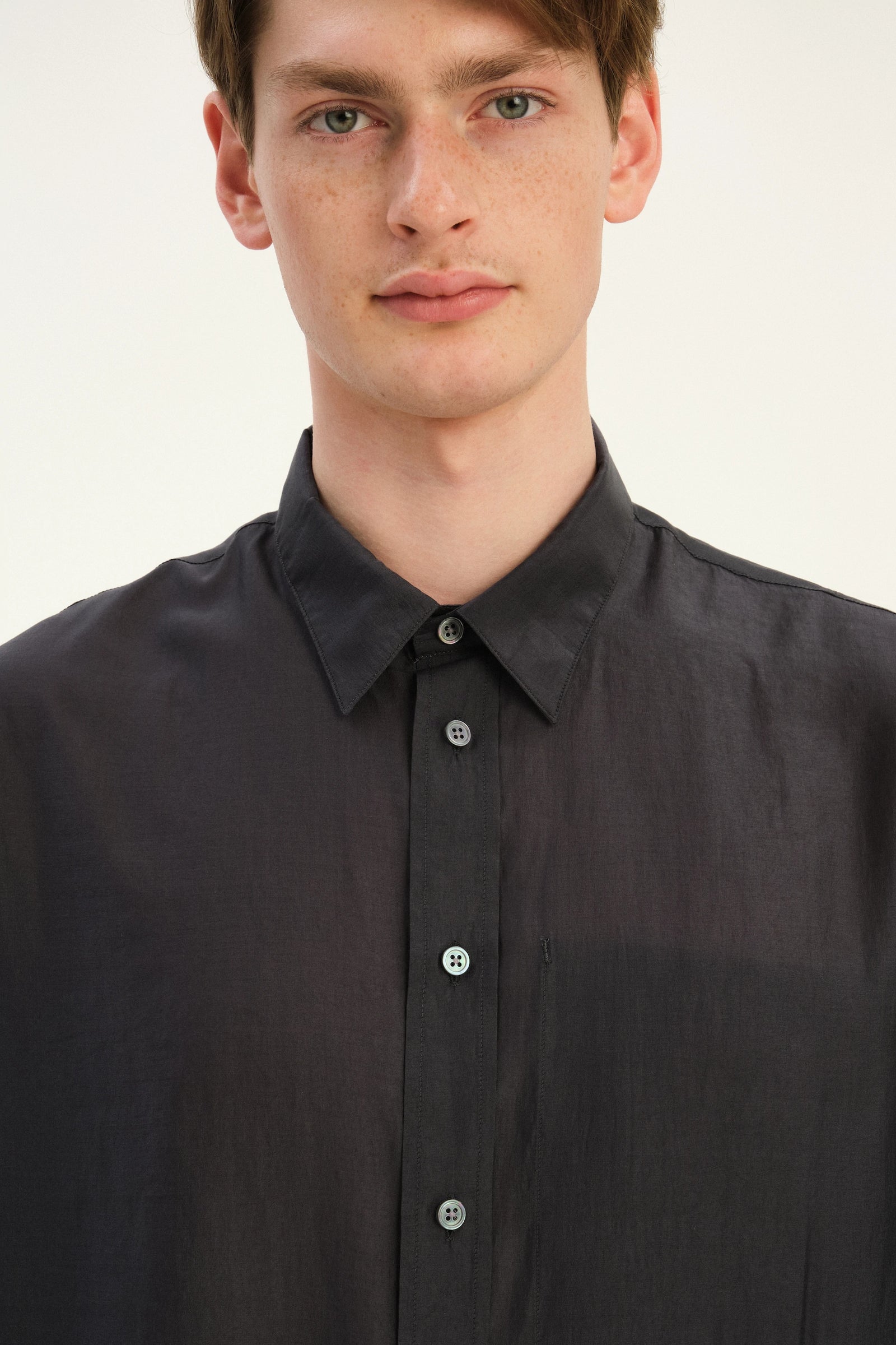 Oversized Delta Shirt in an Anthracite Silky Japanese Lyocell Blend