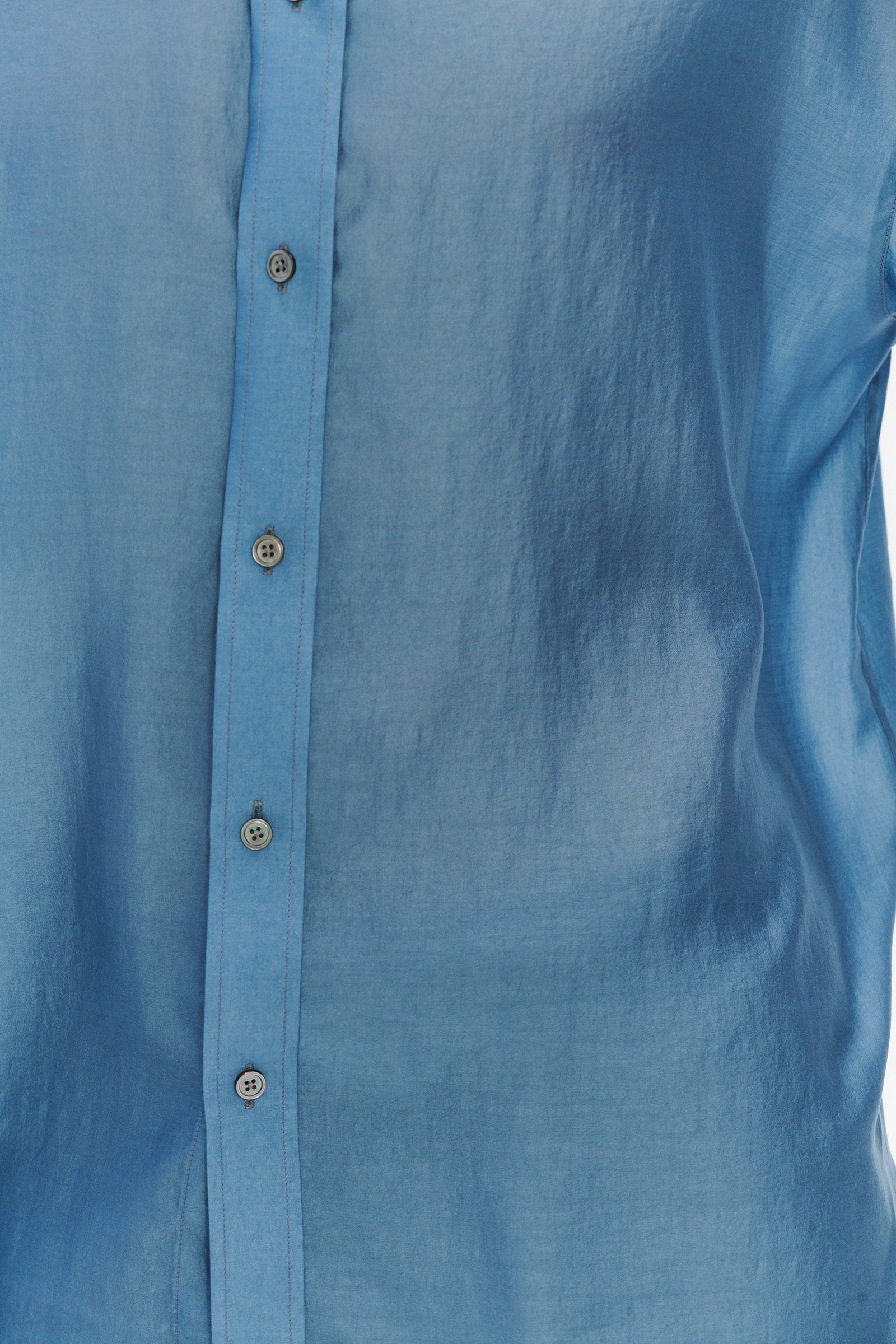 Oversized Delta Shirt in a Silky Japanese Blend of Lyocell in Blue