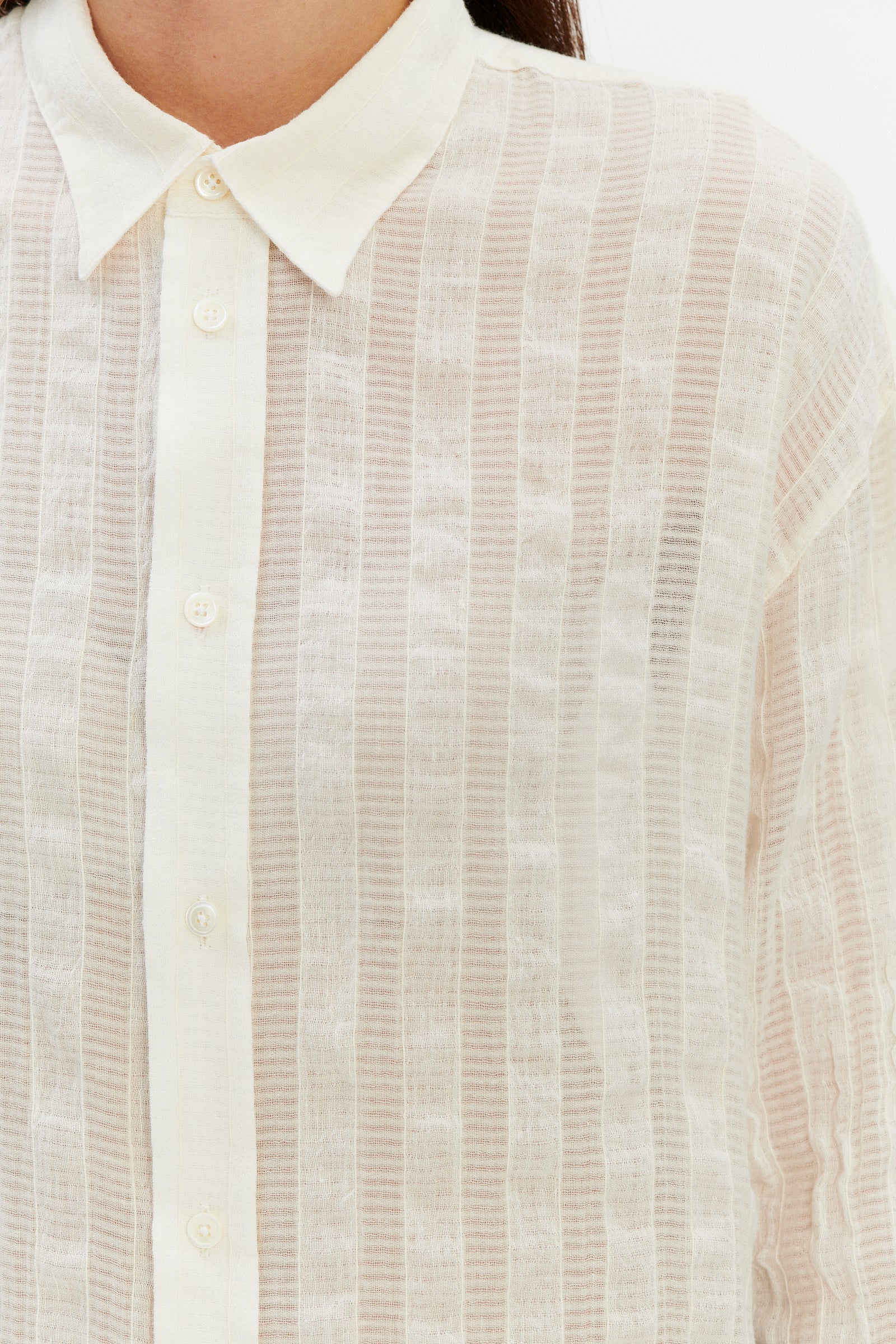 Borrowed Oversized Delta Shirt in a Cream White Airy Portuguese Cotton and Linen