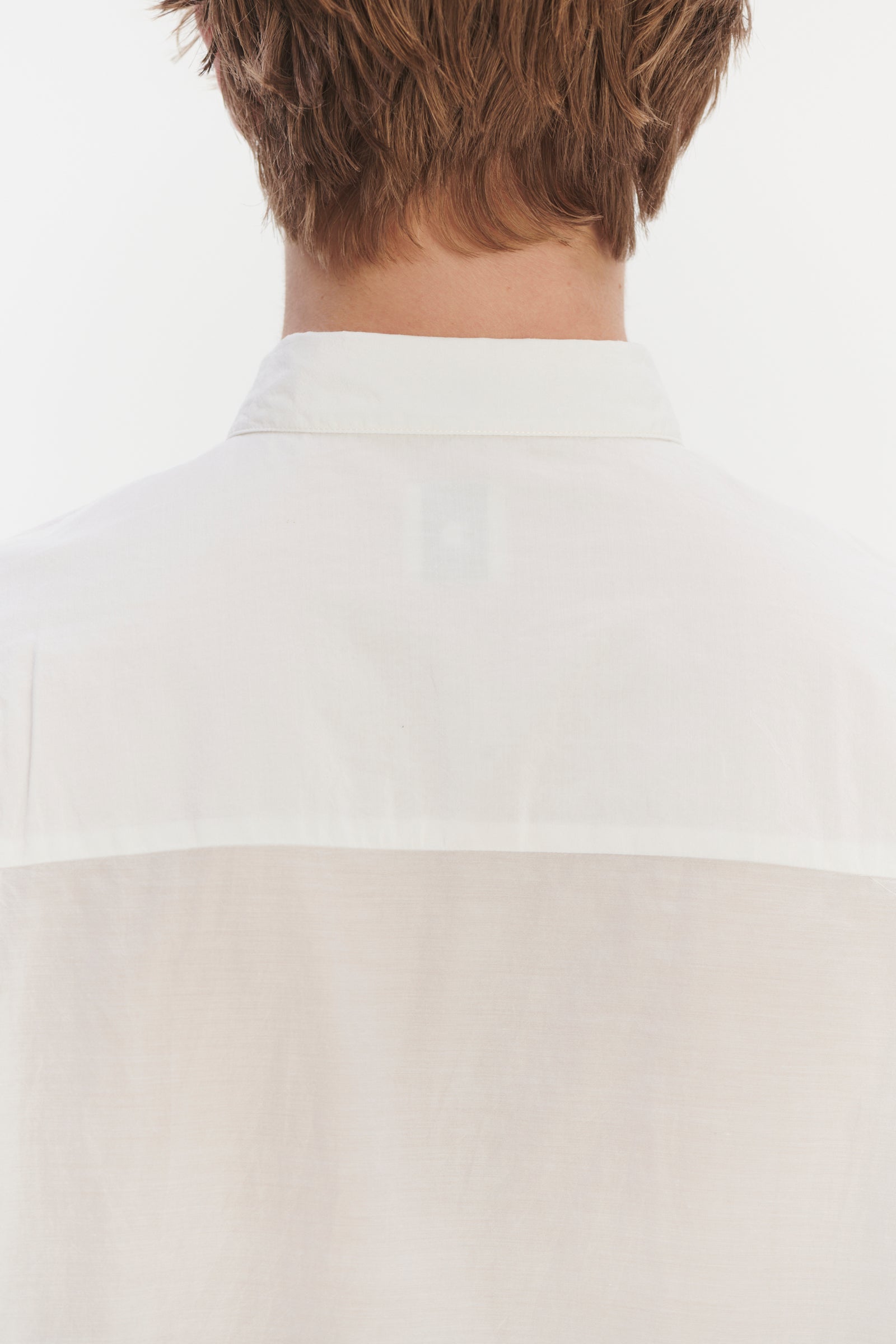 Oversized Delta Shirt in a Smooth White Airy Italian Silk and Cotton
