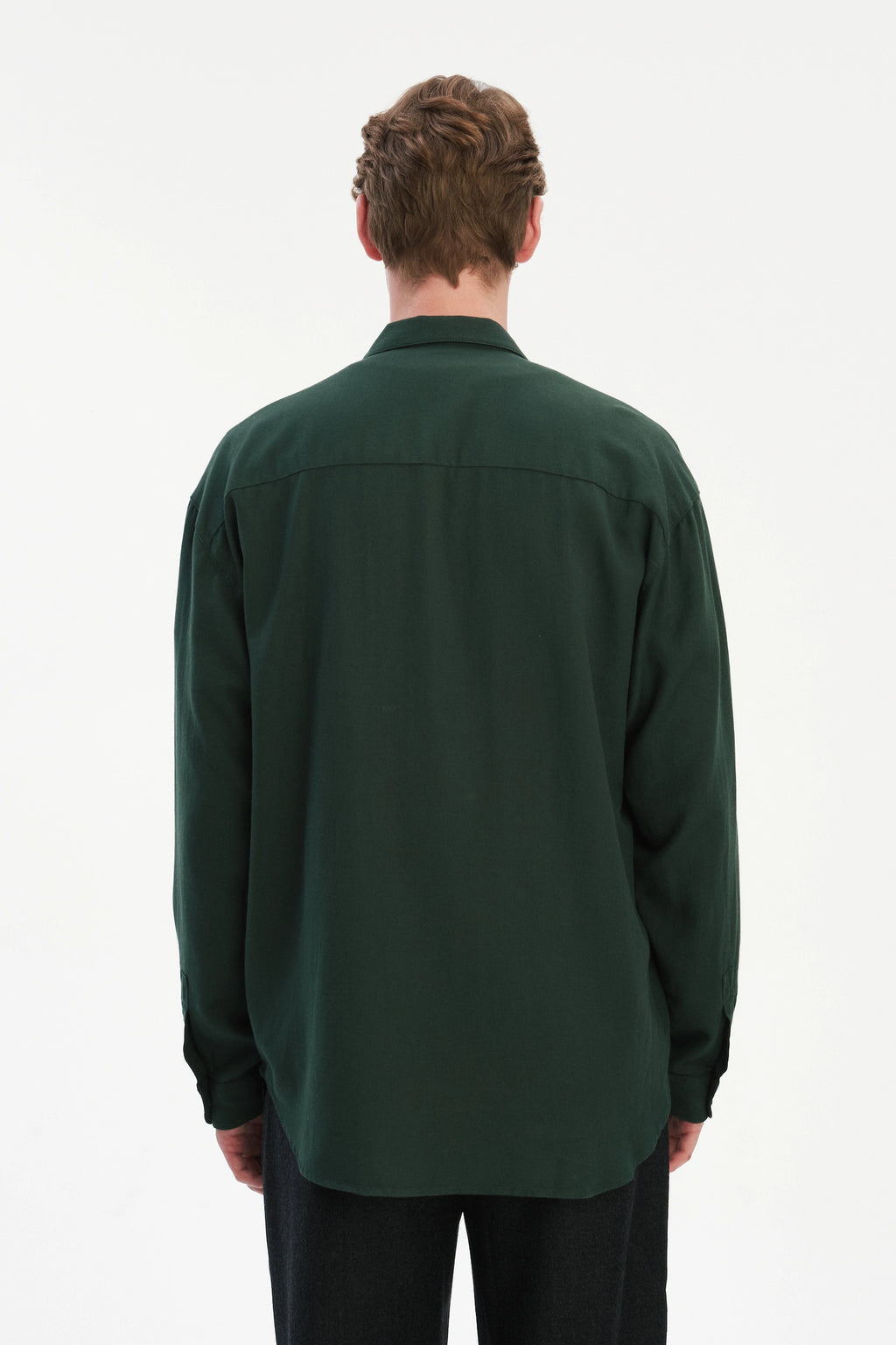 Relaxed Oversized Leisure Shirt in Italian Mix of Cotton and Cashmere