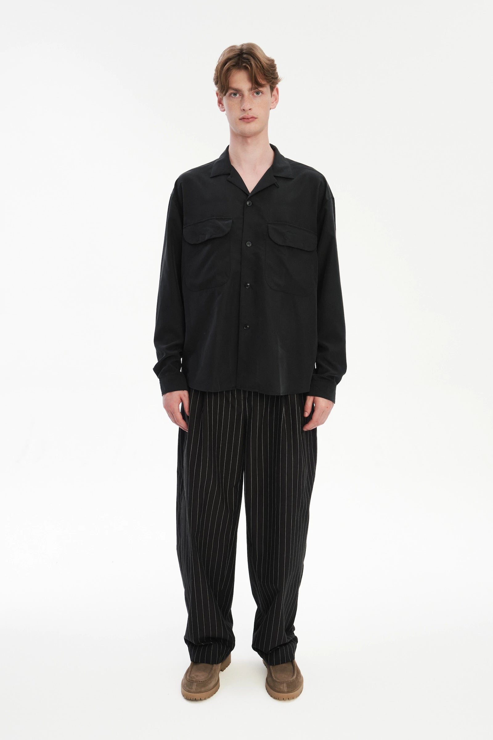 Rotterdam Shirt in a Black Japanese Tencel