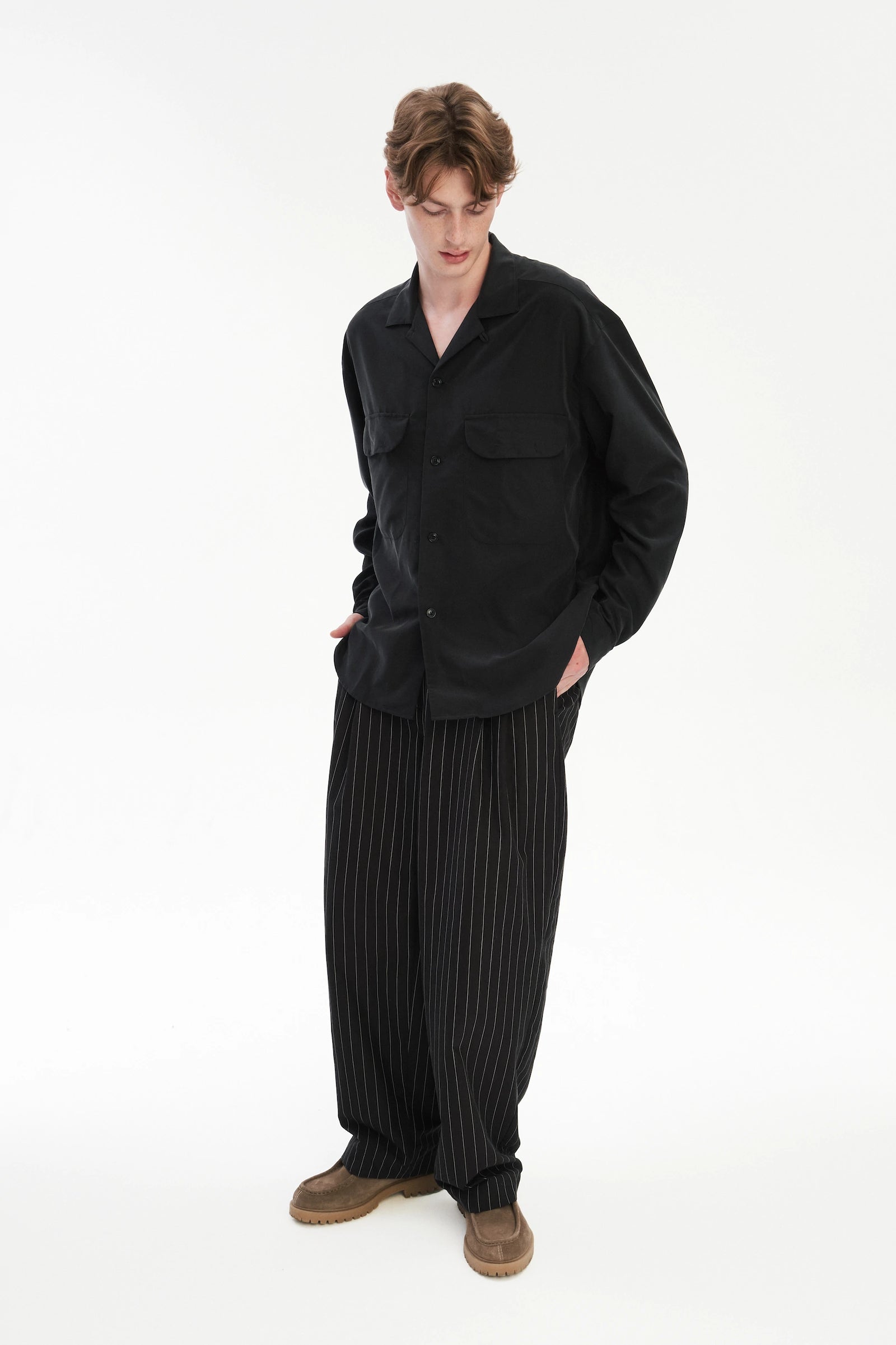 Rotterdam Shirt in a Black Japanese Tencel