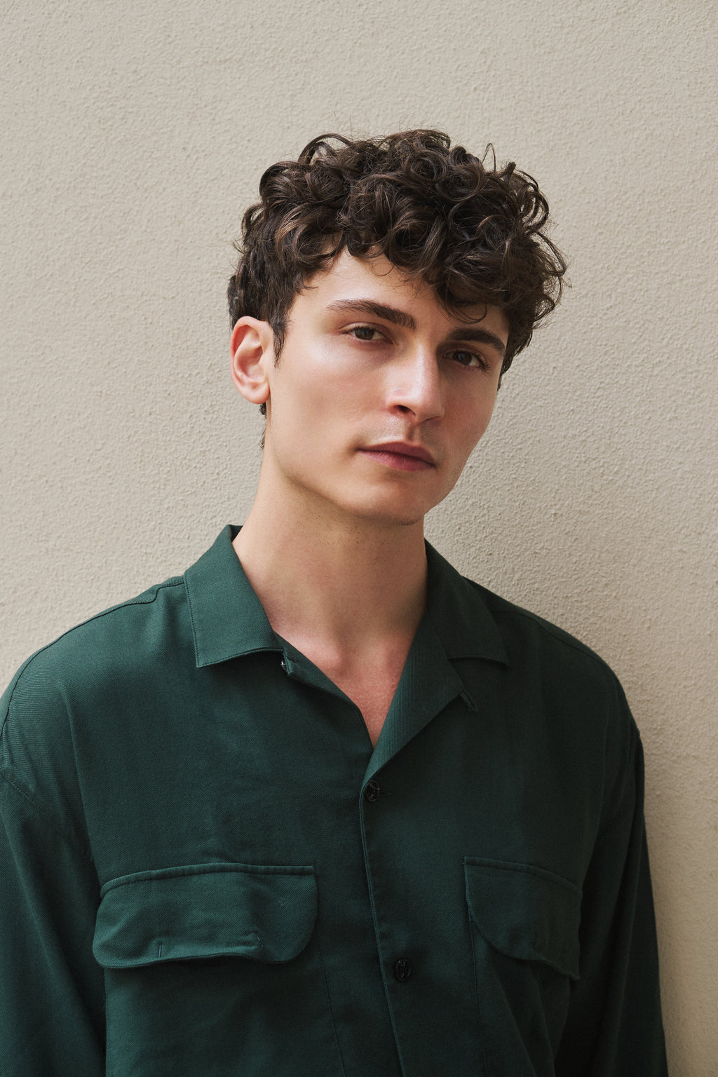 Relaxed Oversized Leisure Shirt in Italian Mix of Cotton and Cashmere