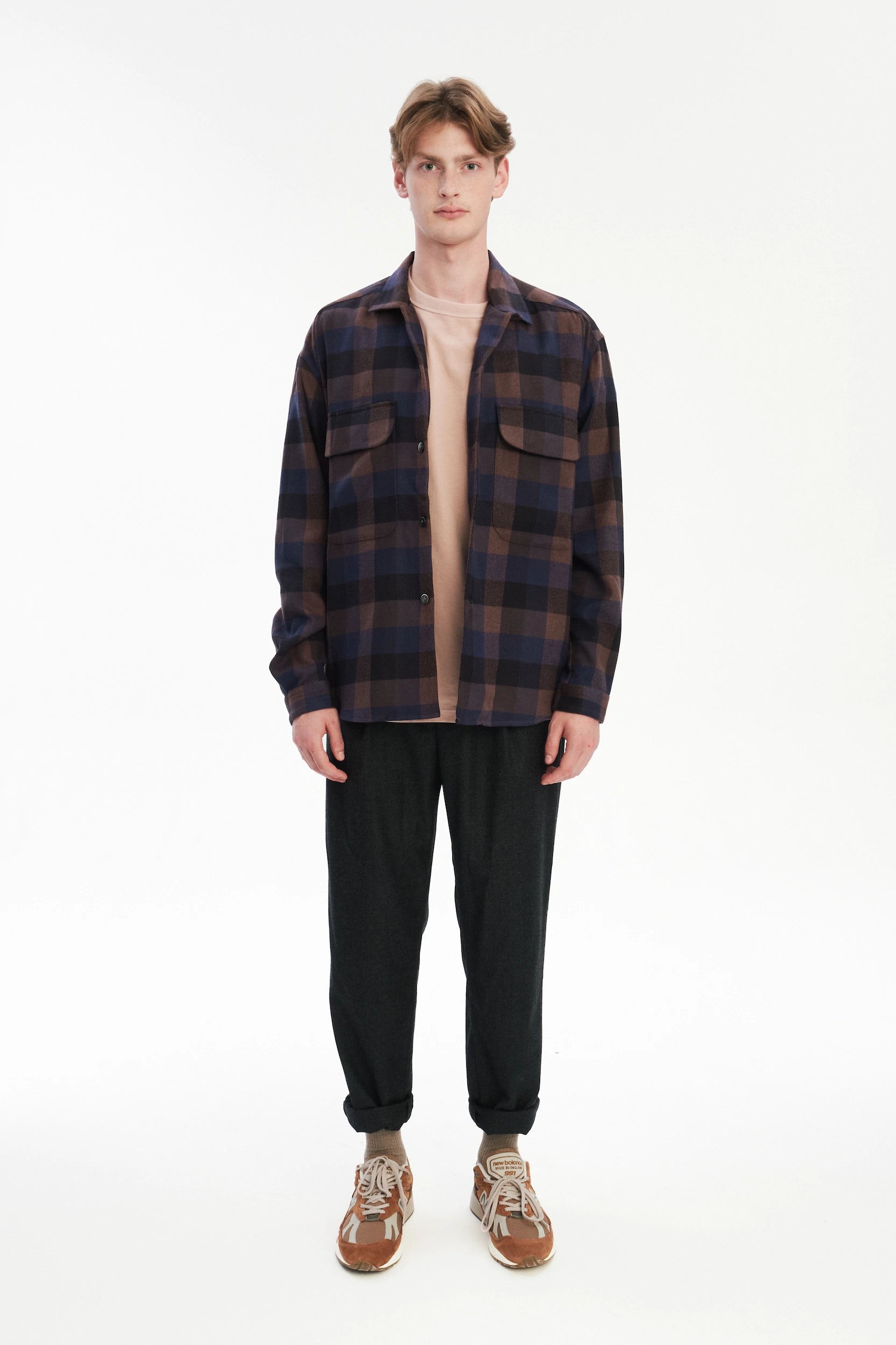 Relaxed Oversized Leisure Shirt in Italian Mix of Cotton and Tencel