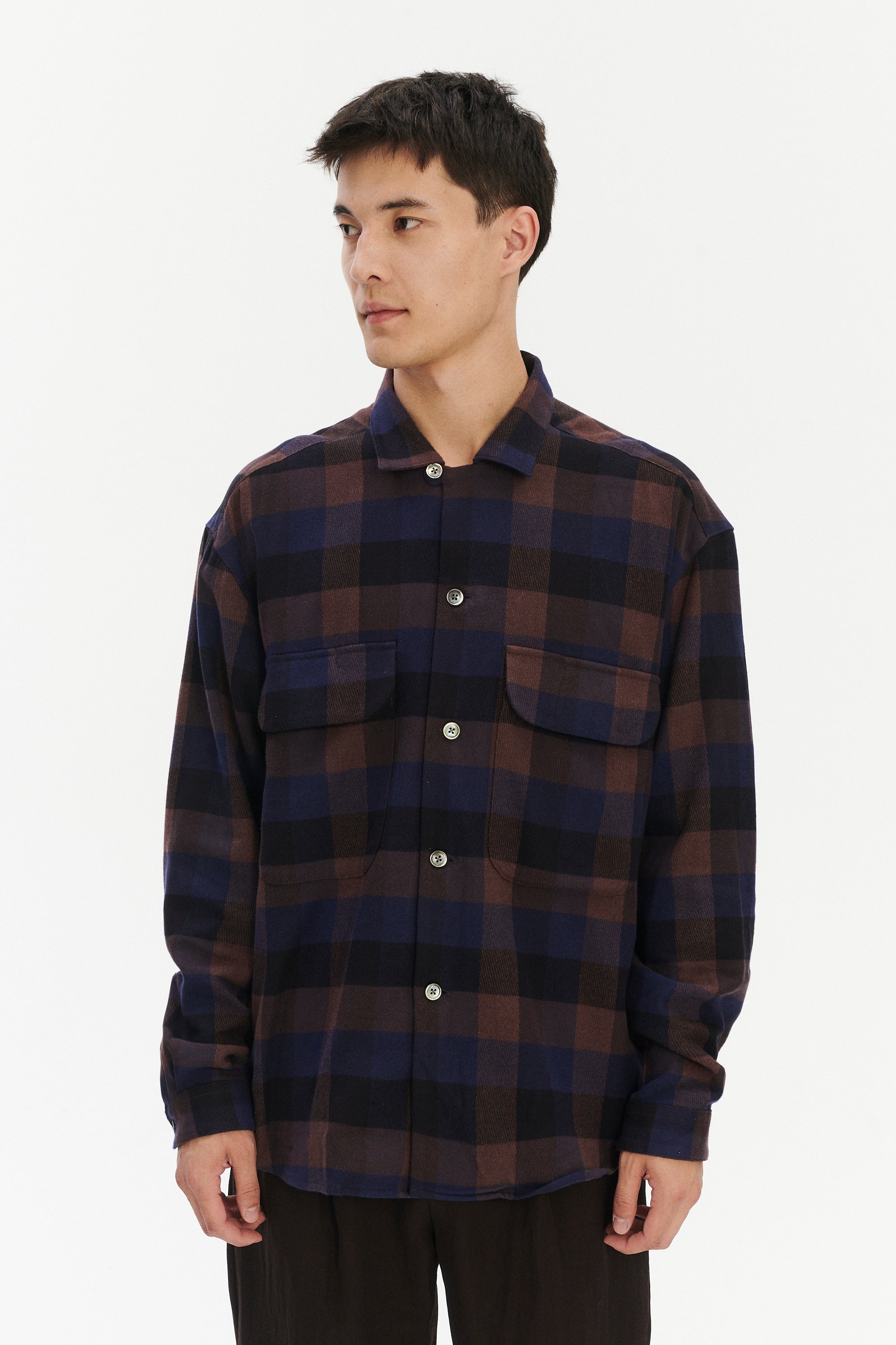 Relaxed Oversized Leisure Shirt in Italian Mix of Cotton and Tencel