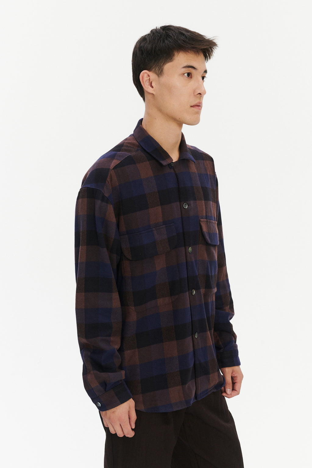 Relaxed Oversized Leisure Shirt in Italian Mix of Cotton and Tencel