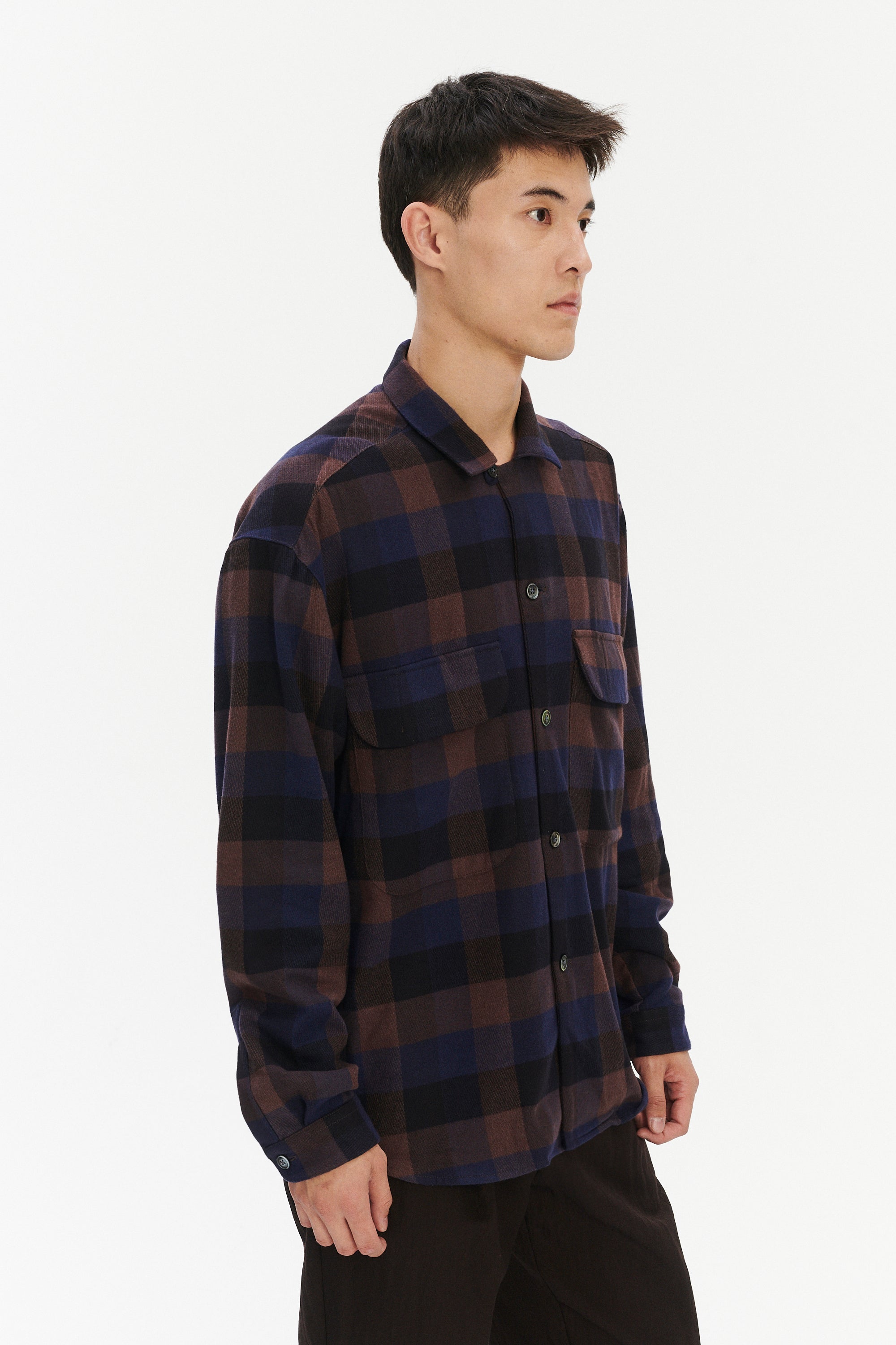 Relaxed Oversized Leisure Shirt in Italian Mix of Cotton and Tencel
