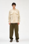Oversized Shirt with Patched Pockets in Japanese Light Combed Wool