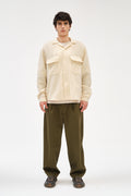 Oversized Shirt with Patched Pockets in Japanese Light Combed Wool