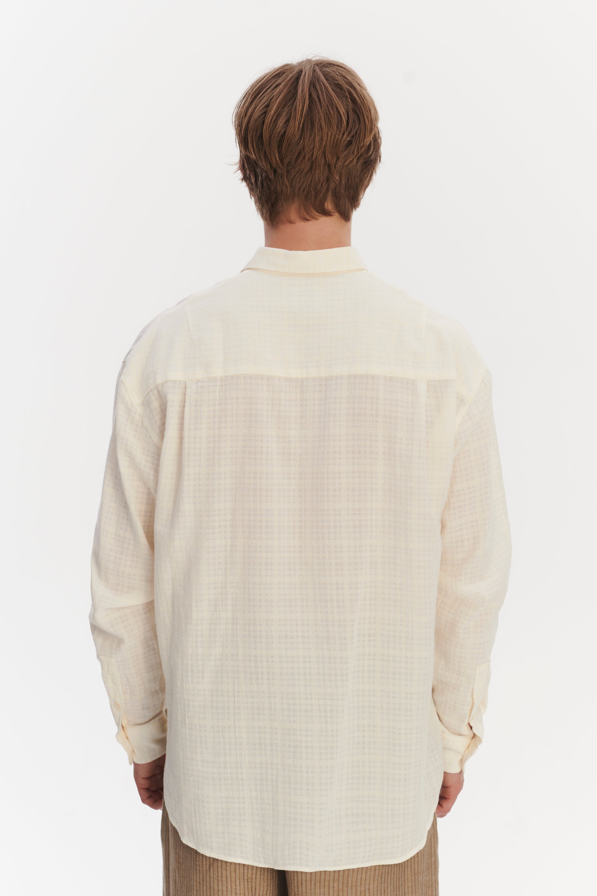 Oversized Rider Shirt in a Cream White Airy Structural Portuguese Cotton