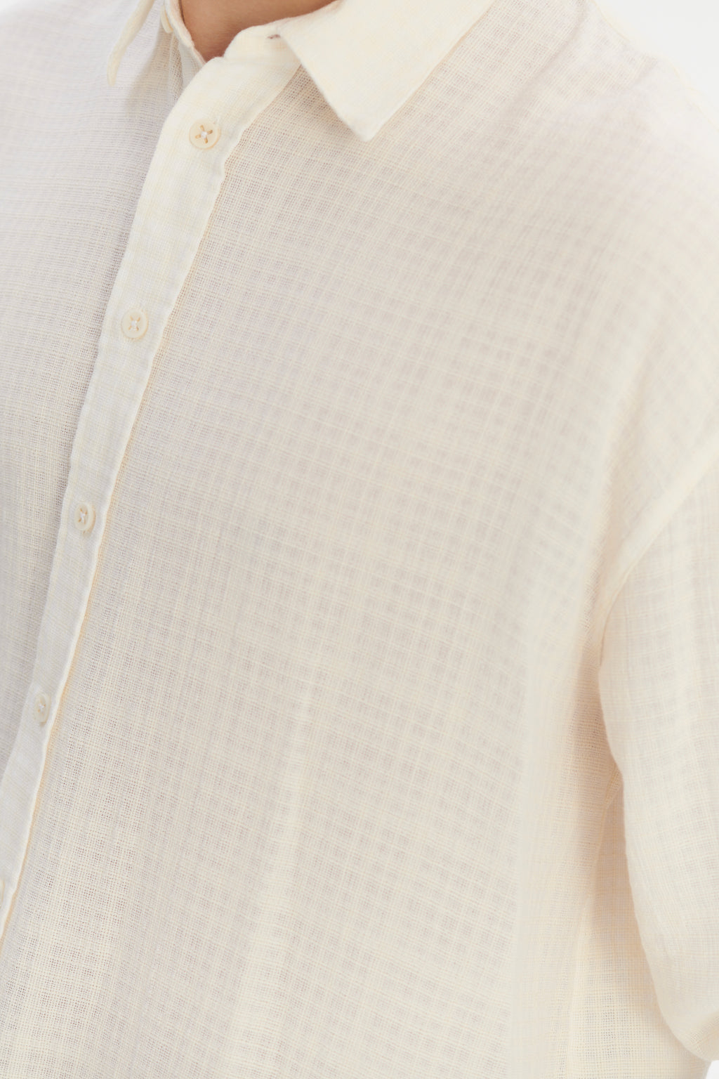 Oversized Rider Shirt in a Cream White Airy Structural Portuguese Cotton