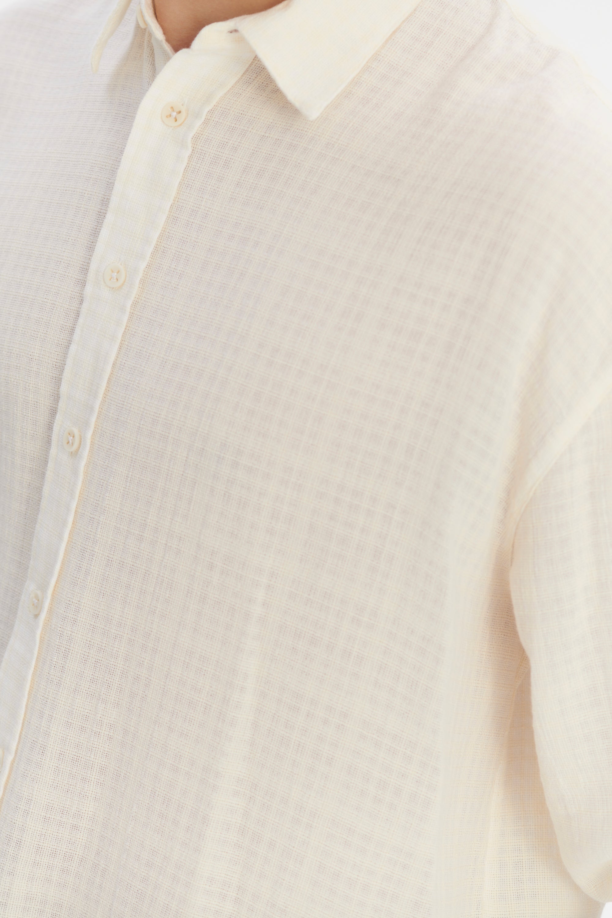 Oversized Rider Shirt in a Cream White Airy Structural Portuguese Cotton