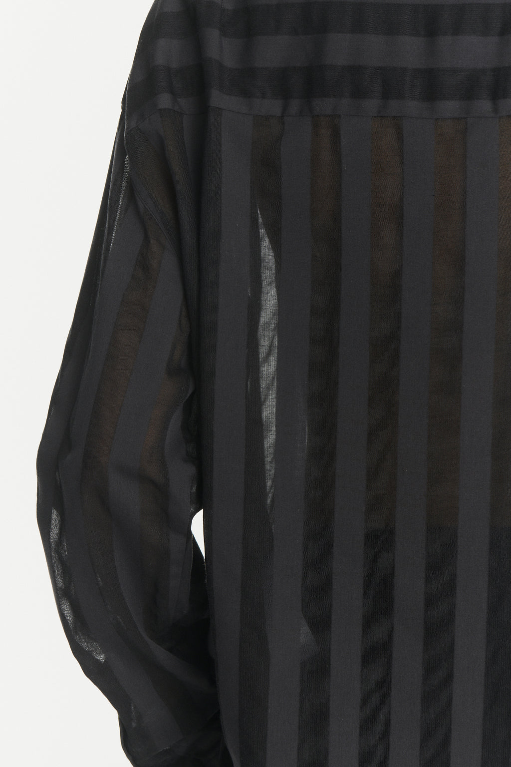 Oversized Rider Shirt in a Black Translucent and Airy Portuguese Cotton and Lyocell