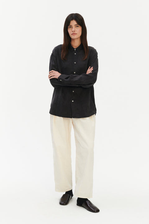 Oversized Arnhem Shirt  in an Anthracite Japanese Lyocell Blend