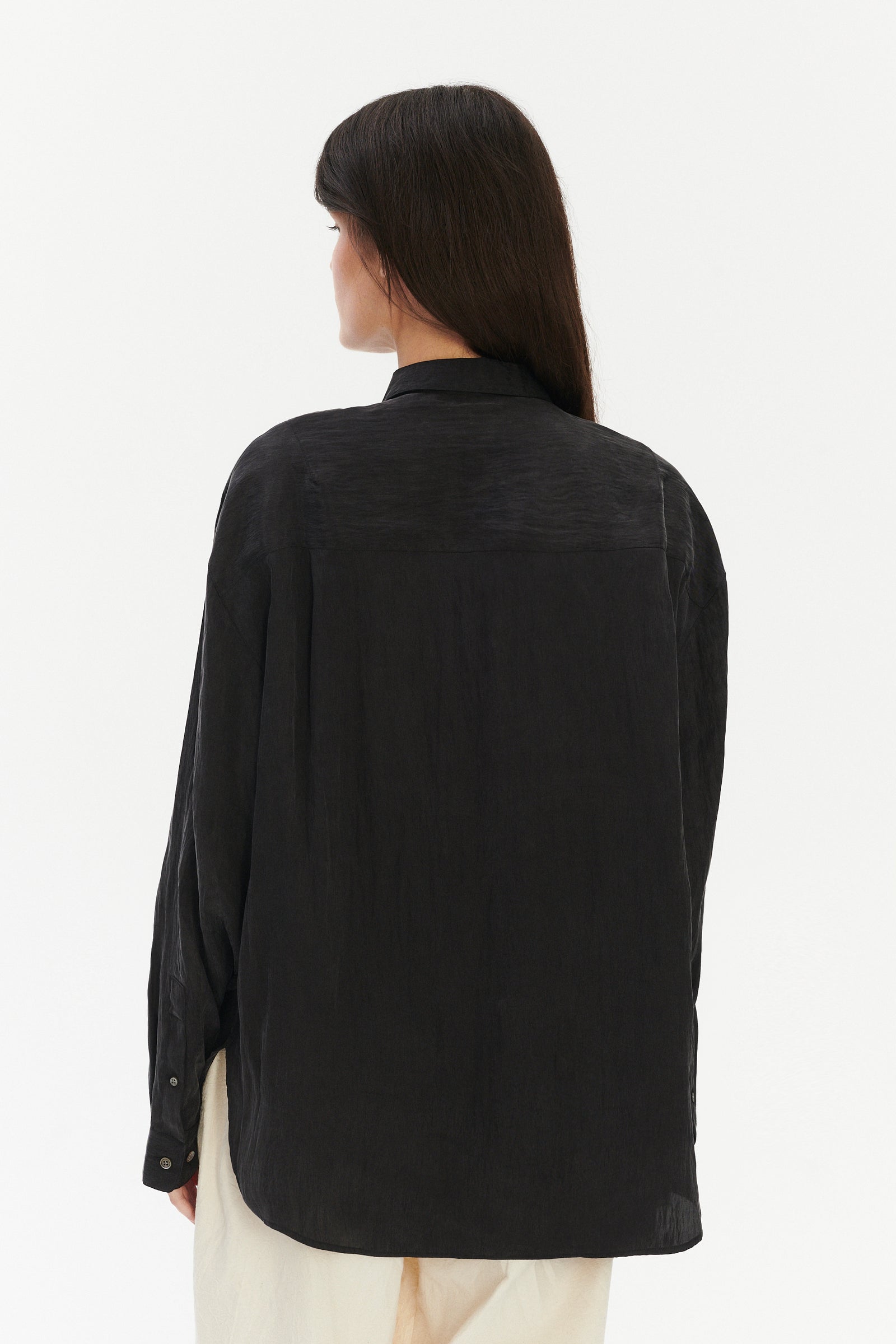 Oversized Arnhem Shirt  in an Anthracite Japanese Lyocell Blend