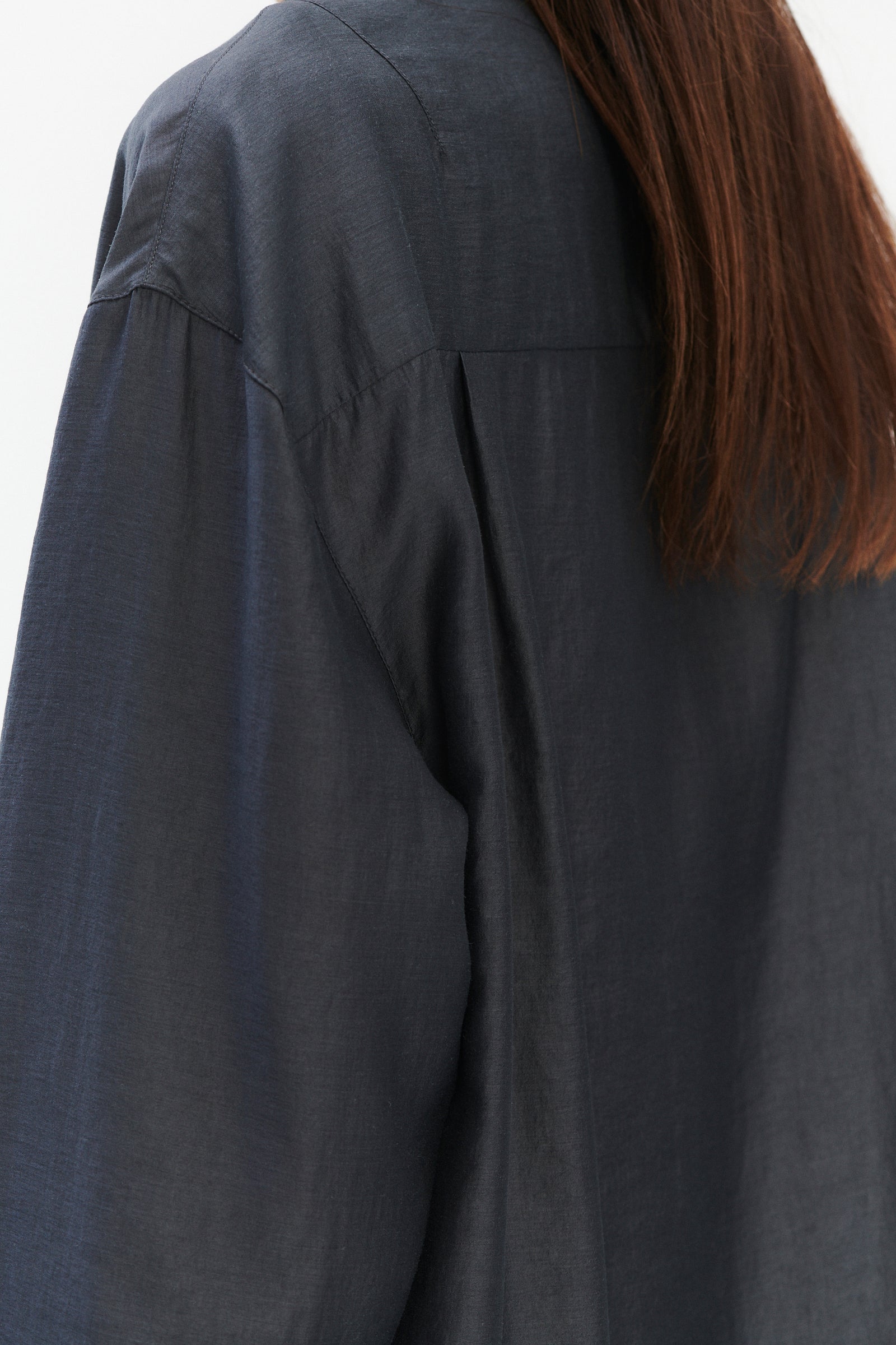 Oversized Arnhem Shirt in a Dark Grey Silky Japanese Blend of Lyocell