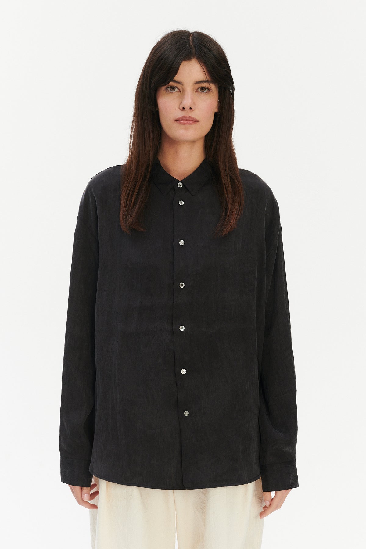 Oversized Arnhem Shirt  in an Anthracite Japanese Lyocell Blend