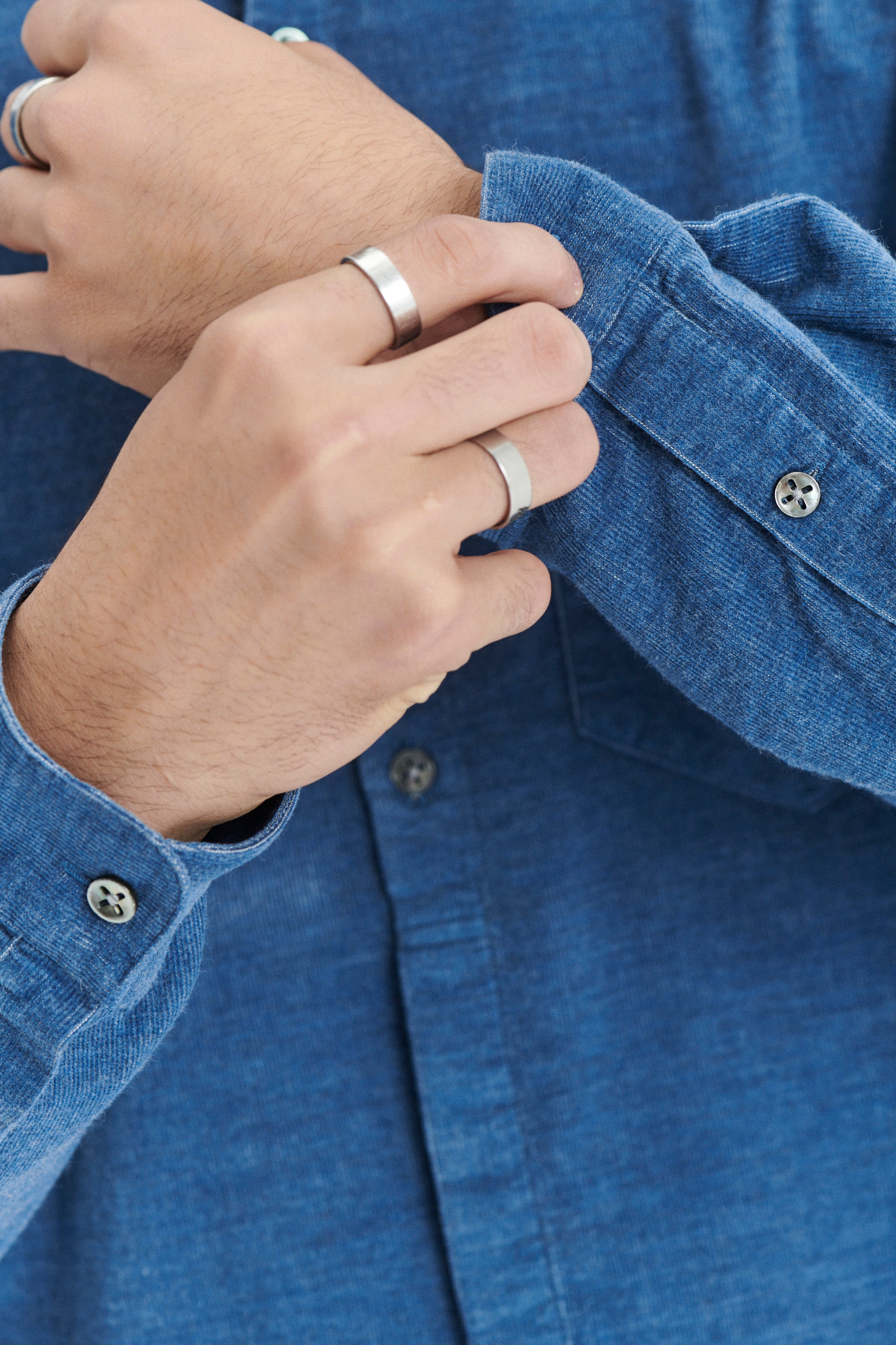 Zen Shirt in an Indigo Blue Japanese Baby Corduroy Cotton
