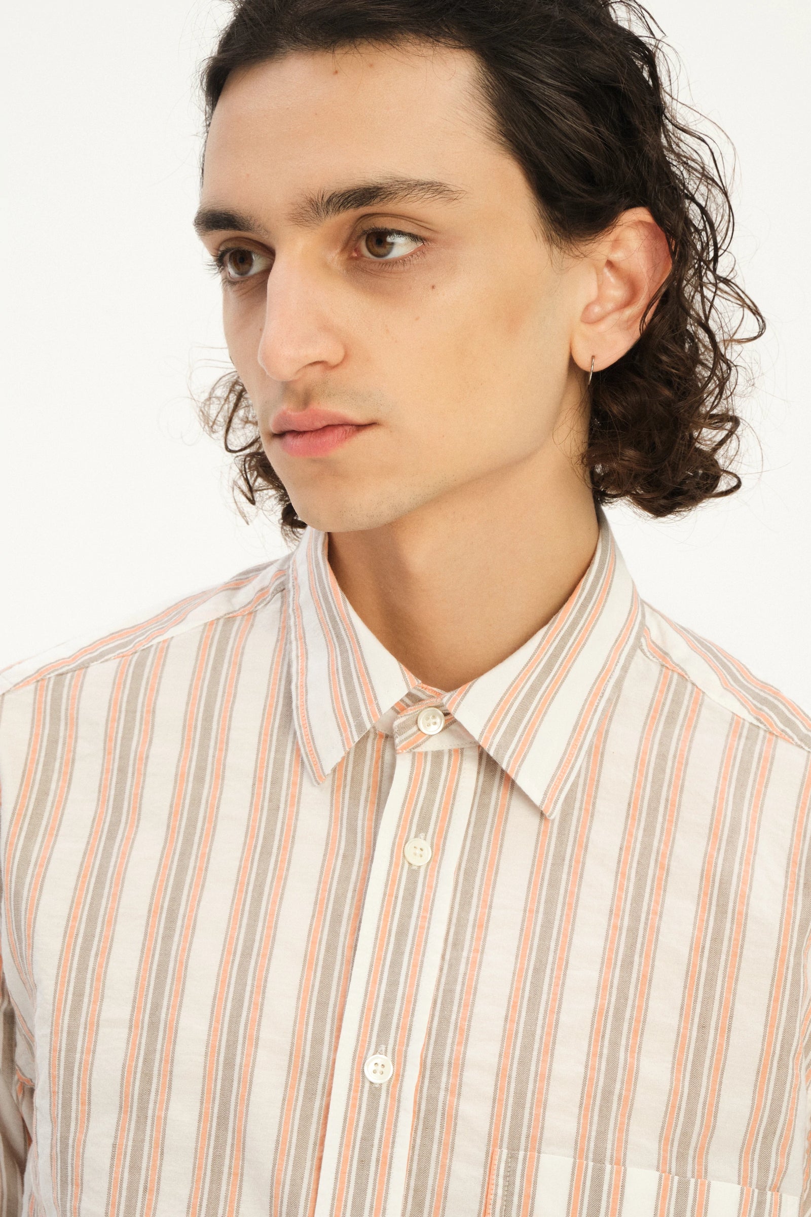 Relaxed Fit Delft Shirt in a soft Striped Blend of Cotton and Linen