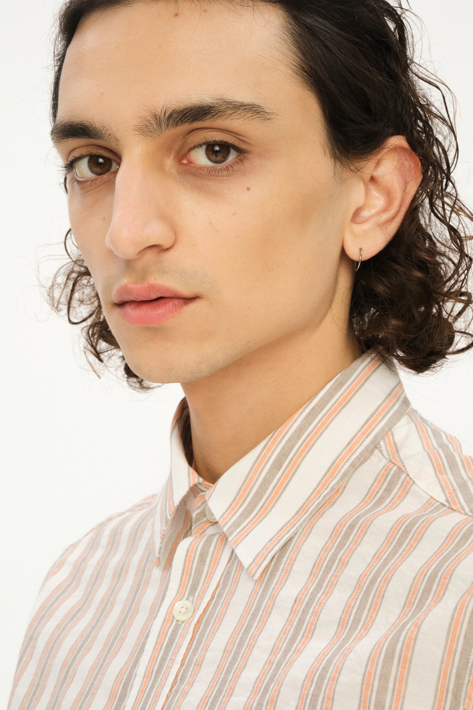Relaxed Fit Delft Shirt in a soft Striped Blend of Cotton and Linen