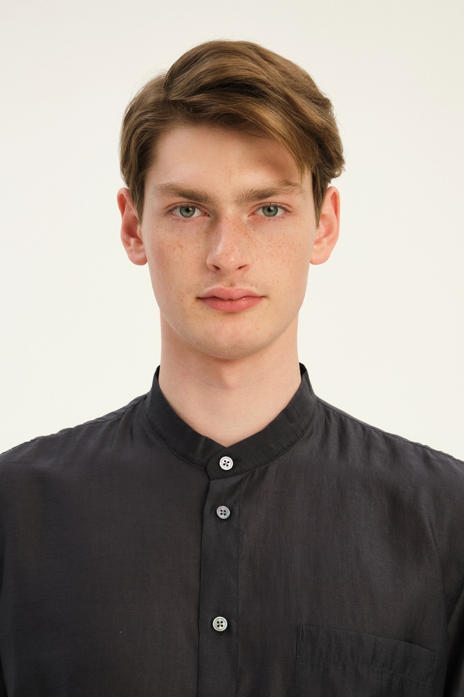 New Zen Shirt in an Anthracite Silky Japanese Lyocell Blend
