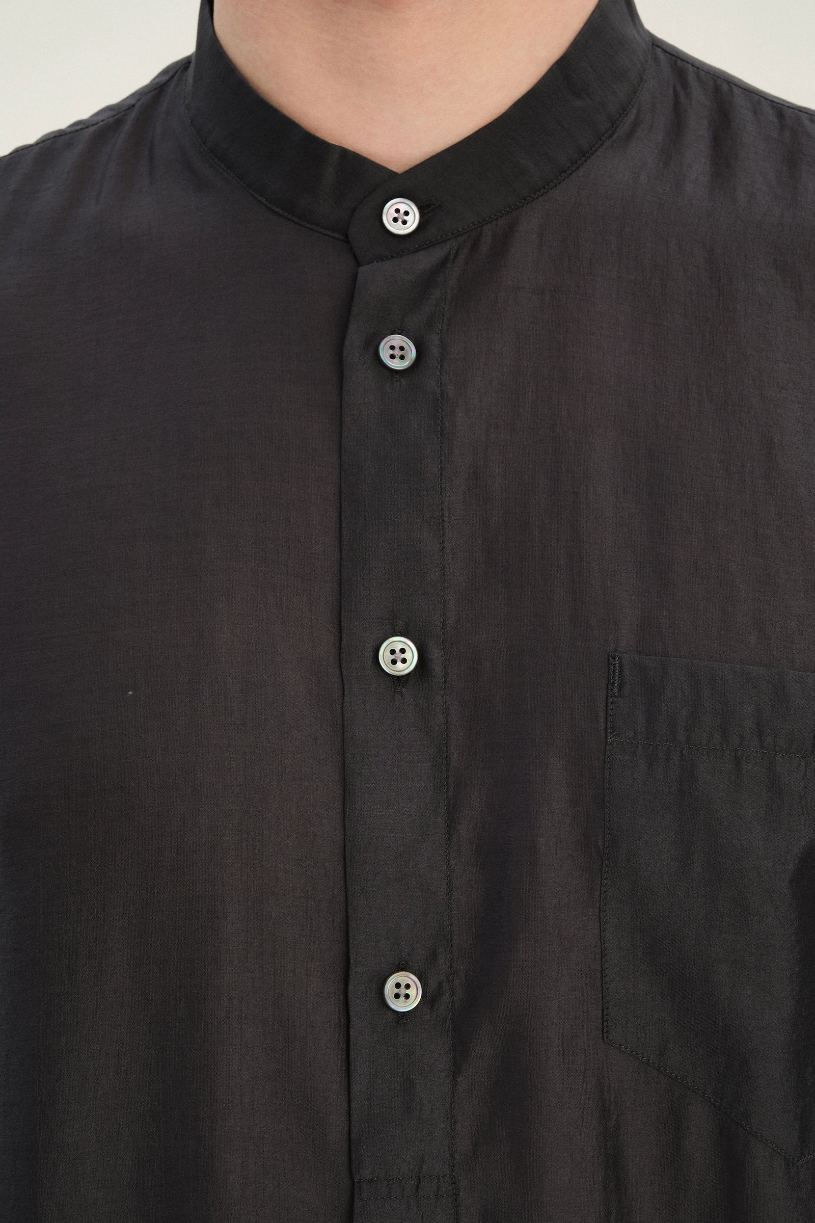 New Zen Shirt in an Anthracite Silky Japanese Lyocell Blend