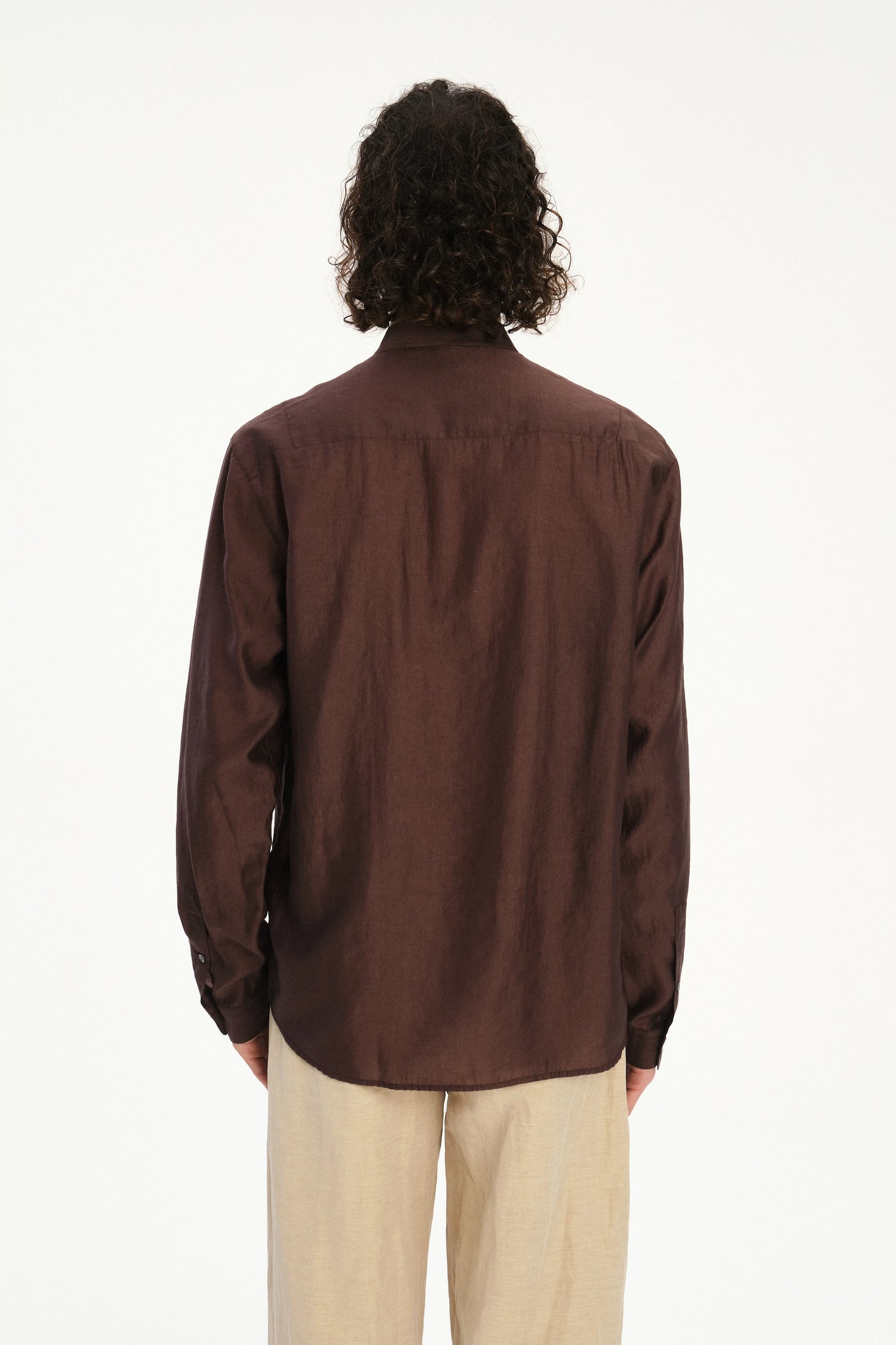New Zen Shirt in a Coffee Brown Silky Japanese Lyocell Blend