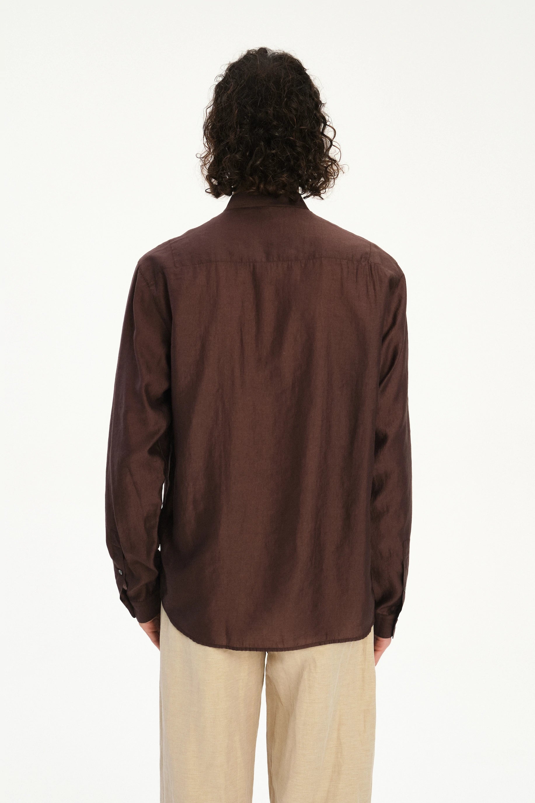 New Zen Shirt in a Silky Japanese Blend of Lyocell in Brown