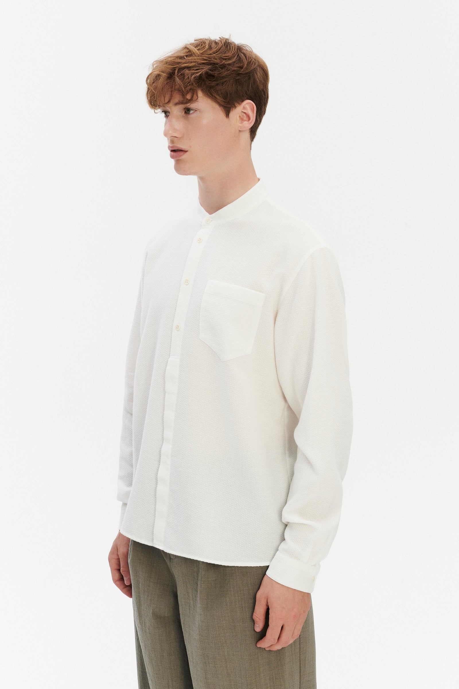 Zen Shirt in a White Airy Portuguese Cotton