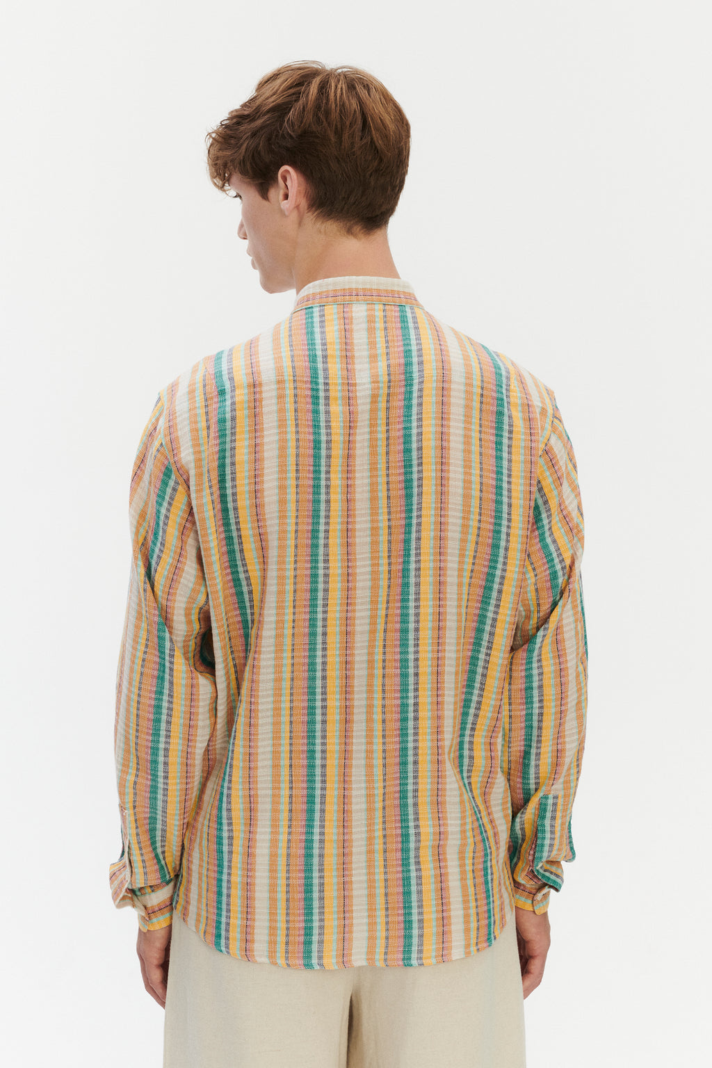 Zen Shirt in Striped Airy and Structural Cotton