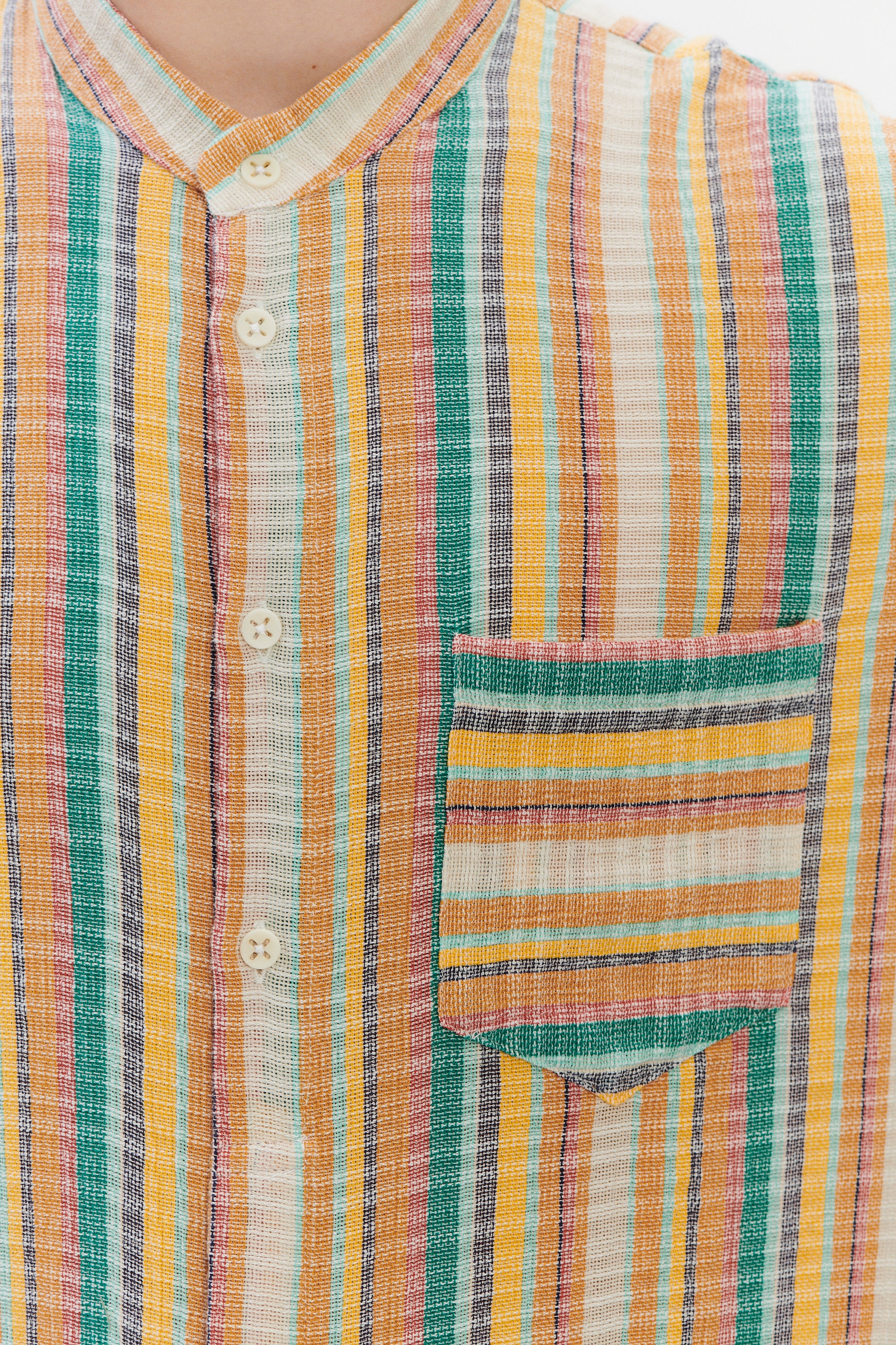 Zen Shirt in Striped Airy and Structural Cotton