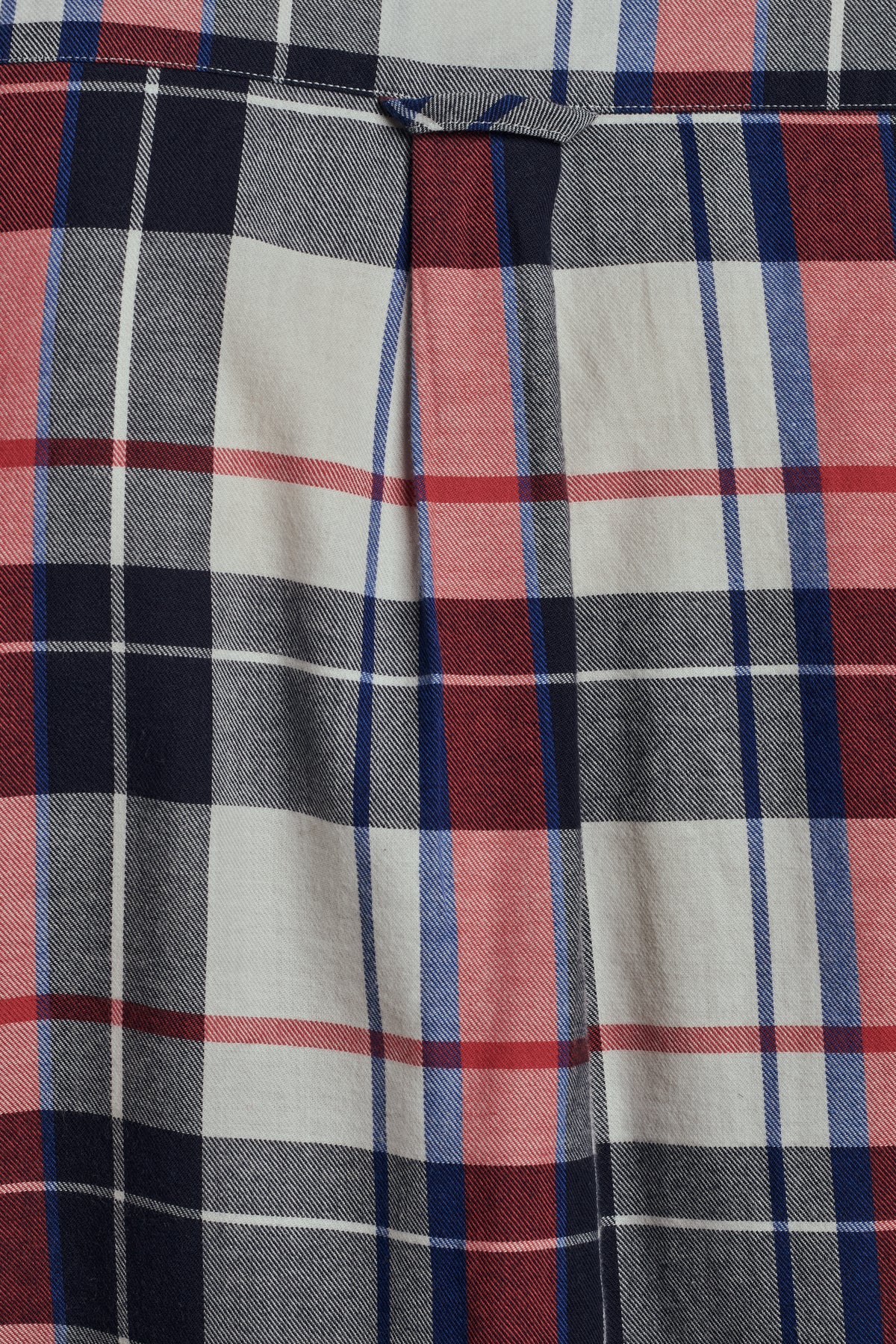 Proper Shirt in a Red, Black, Dark Blue and White Chequered Japanese Cotton Flannel