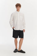 Button Down Shirt in an Airy White Organic Italian Cotton