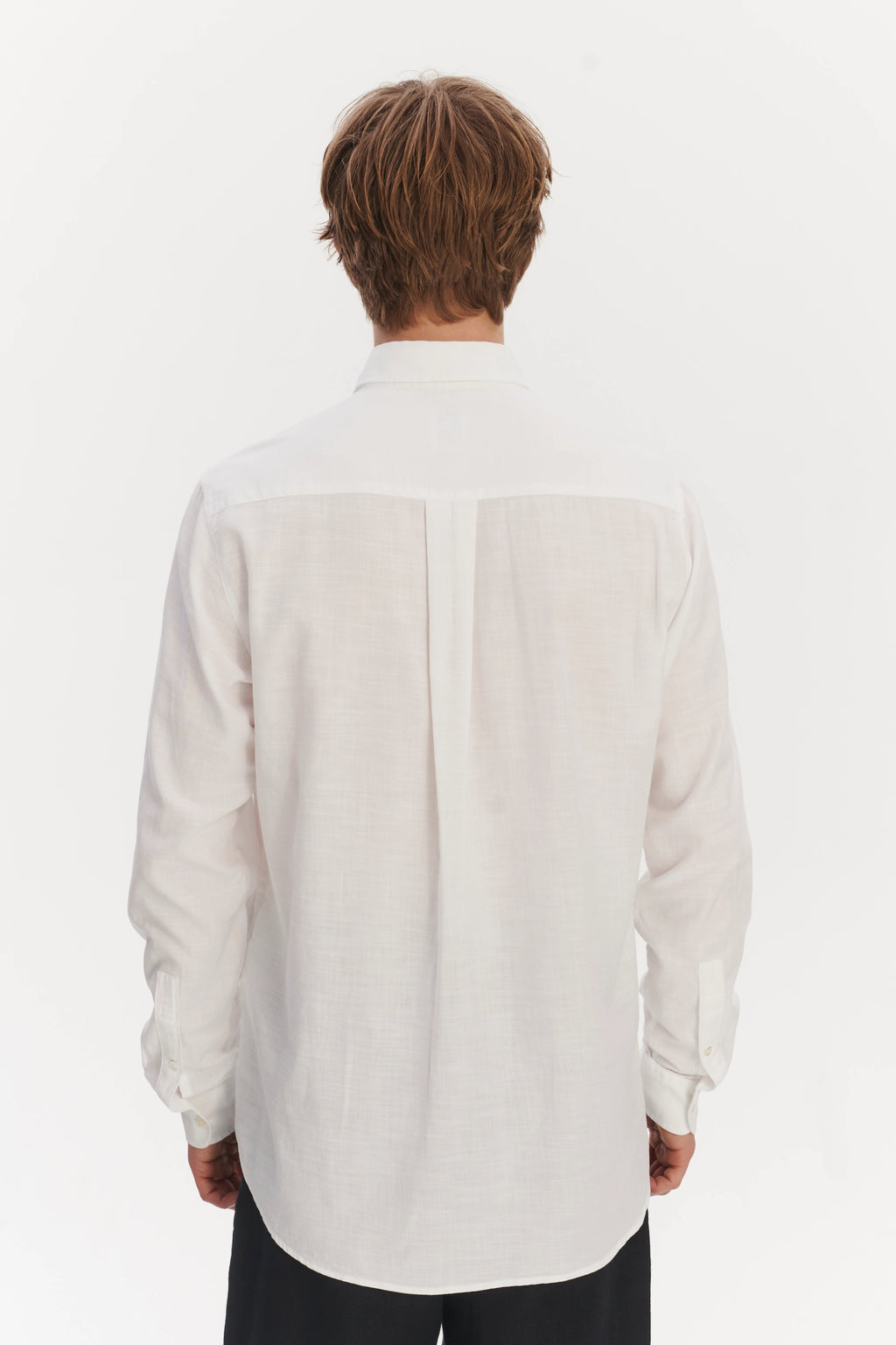 Button Down Shirt in an Airy White Organic Italian Cotton