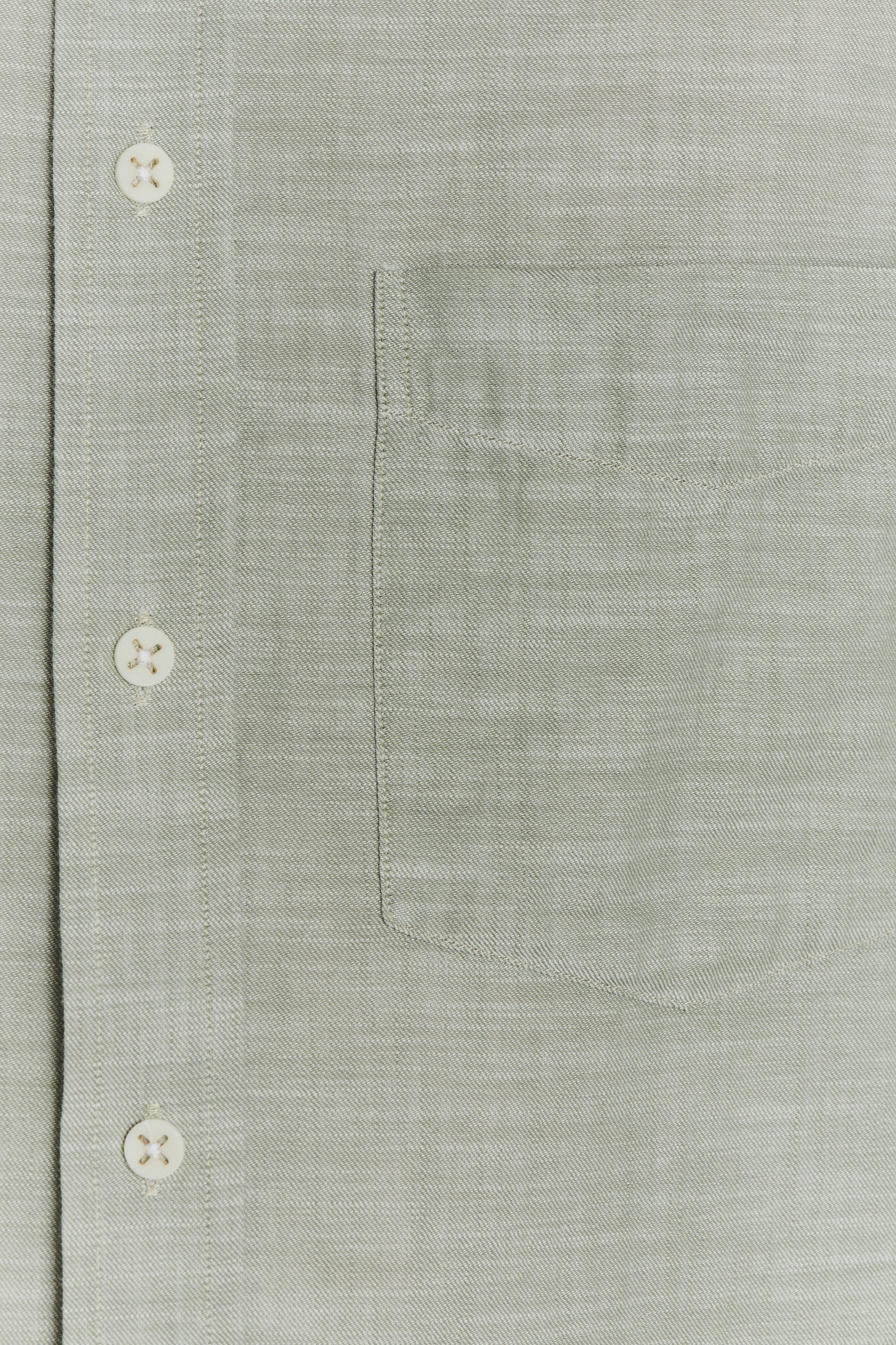 Button Down Shirt in an Airy Olive Green Italian Recycled Cotton