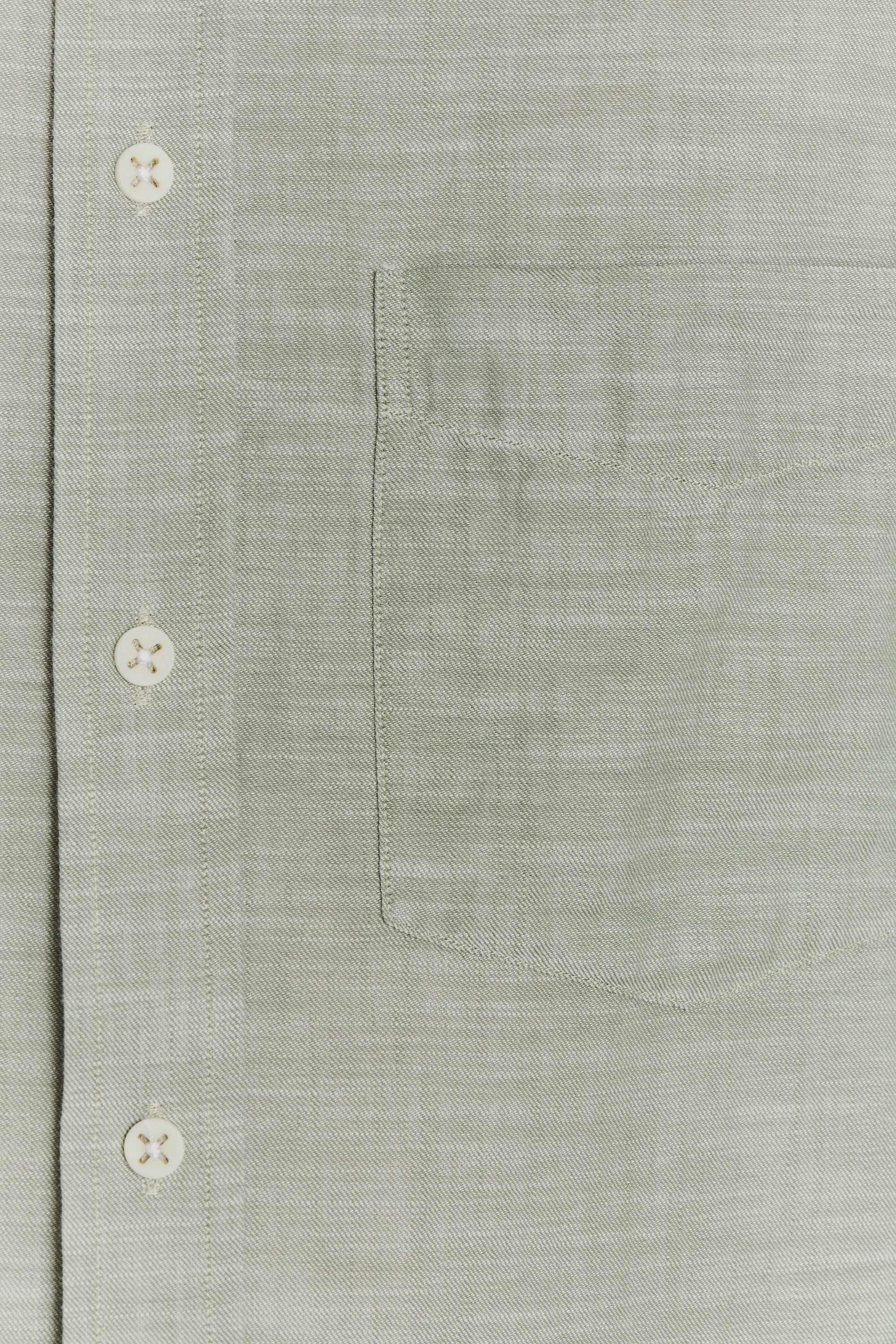 Button Down Shirt in an Airy Olive Green Italian Recycled Cotton