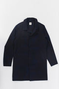 Deep Blue Tonal Coat in a Fine Italian Virgin Wool and Cotton