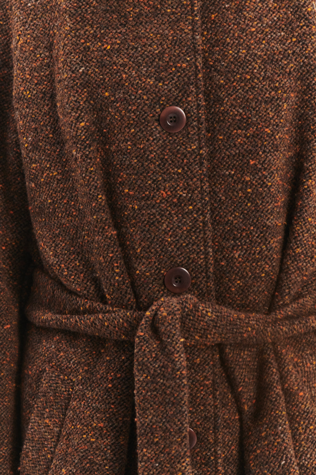 Raglan Coat in a Brown and Orange Italian Virgin Wool with MEIDA Thermo Insulation