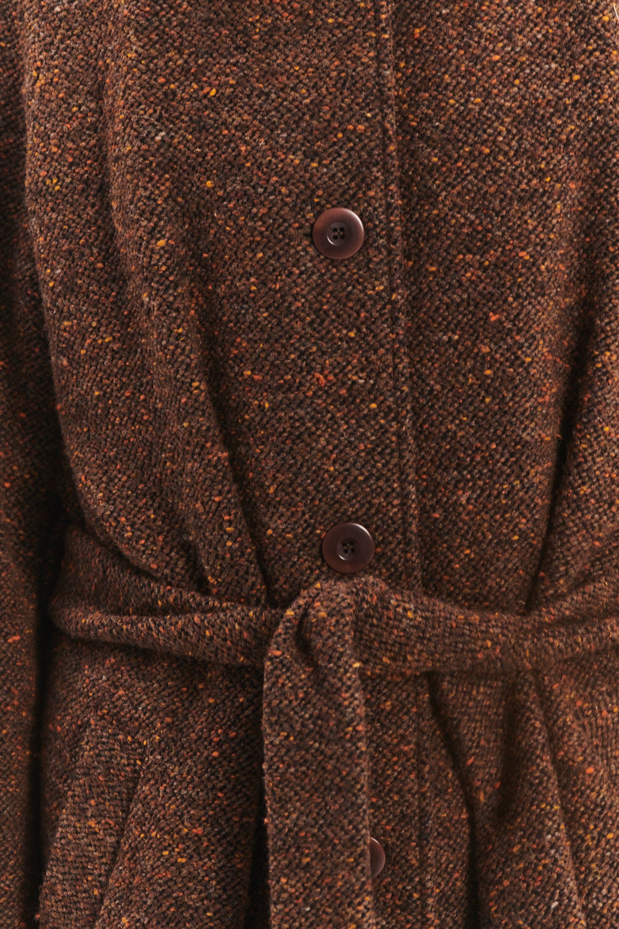 Raglan Coat in a Brown and Orange Italian Virgin Wool with MEIDA Thermo Insulation