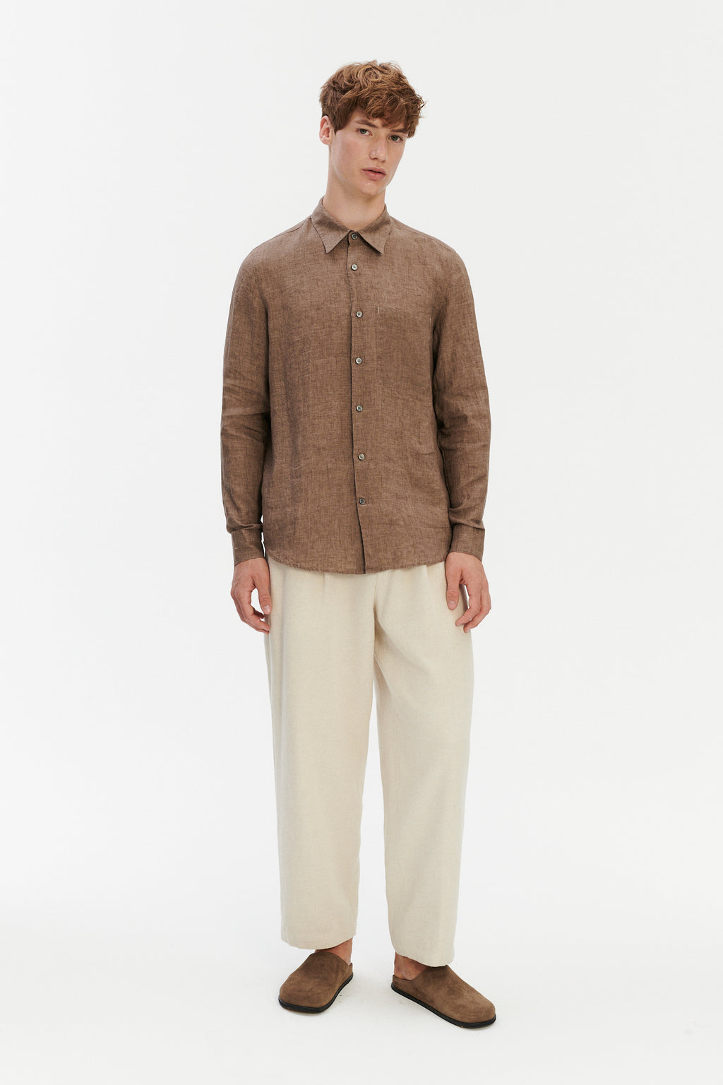 Feel Good Shirt in Pure Italian Linen - Capuccino