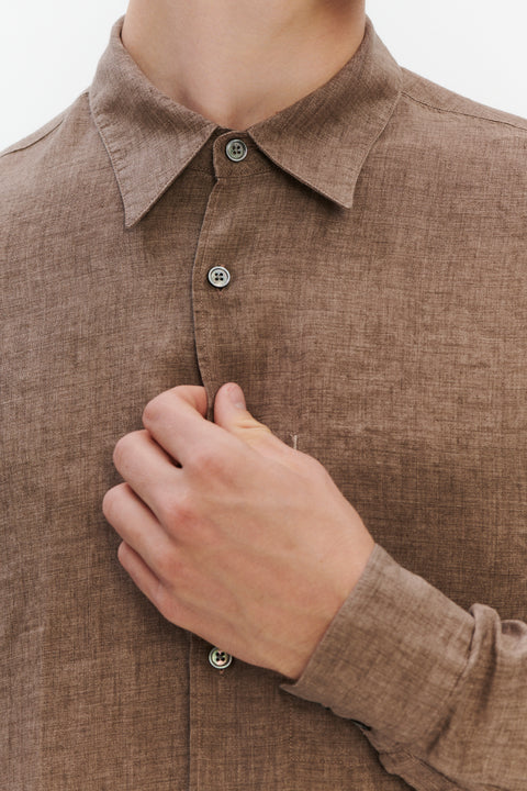 Feel Good Shirt in a Capuccino Brown Pure Italian Linen