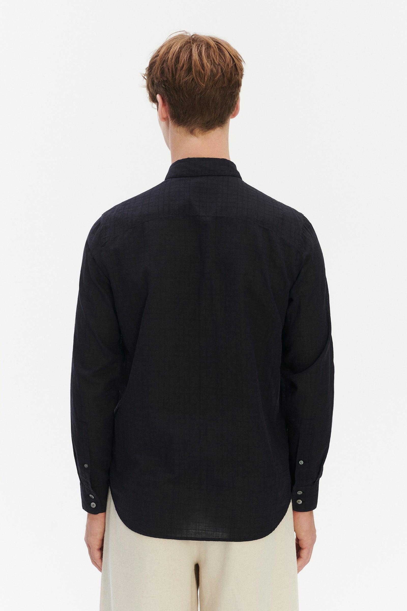 Feel Good Shirt in a Profound Black Italian Dobby Cotton