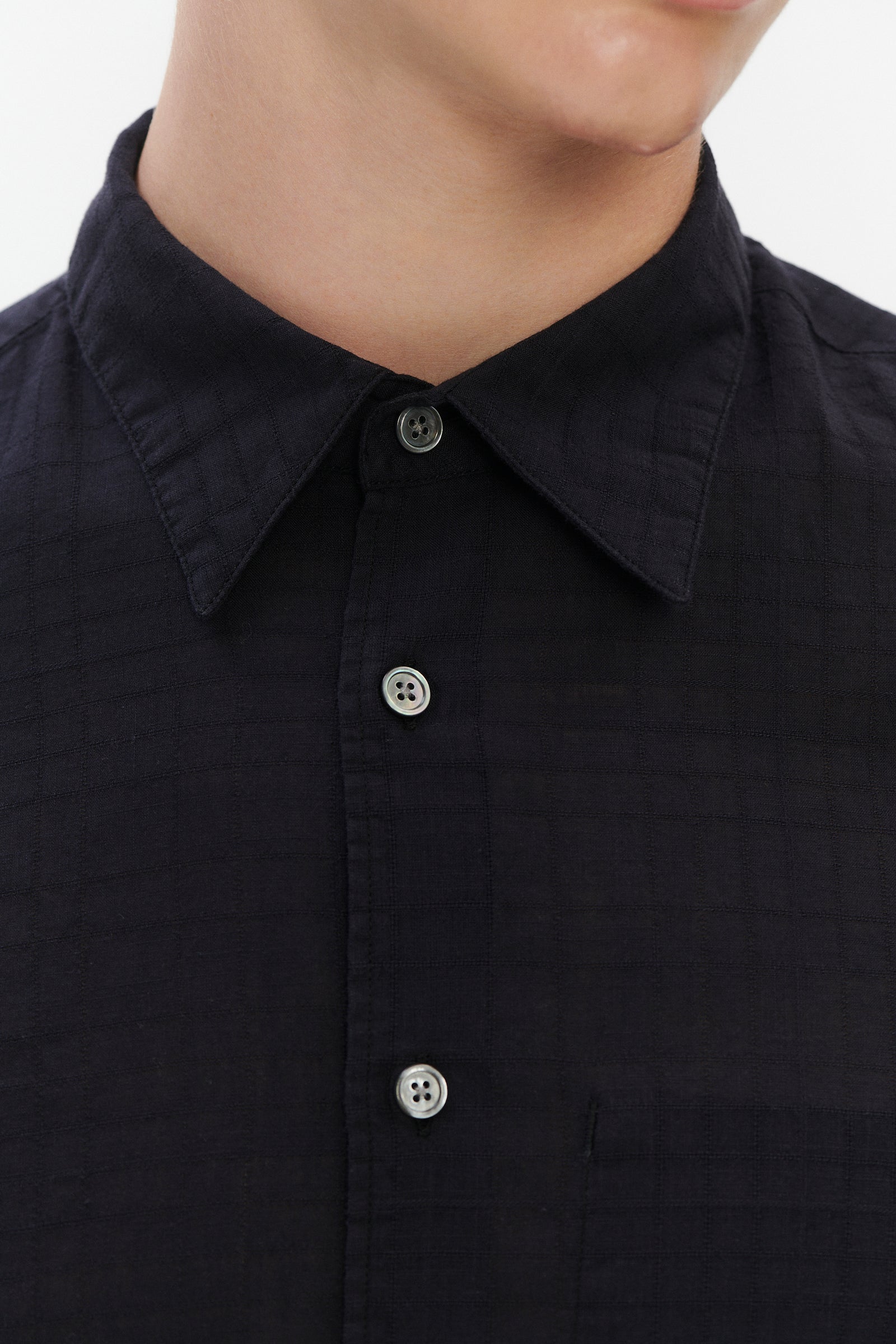 Feel Good Shirt in a Profound Black Italian Dobby Cotton