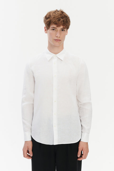Feel Good Shirt in a White Pure Italian Linen
