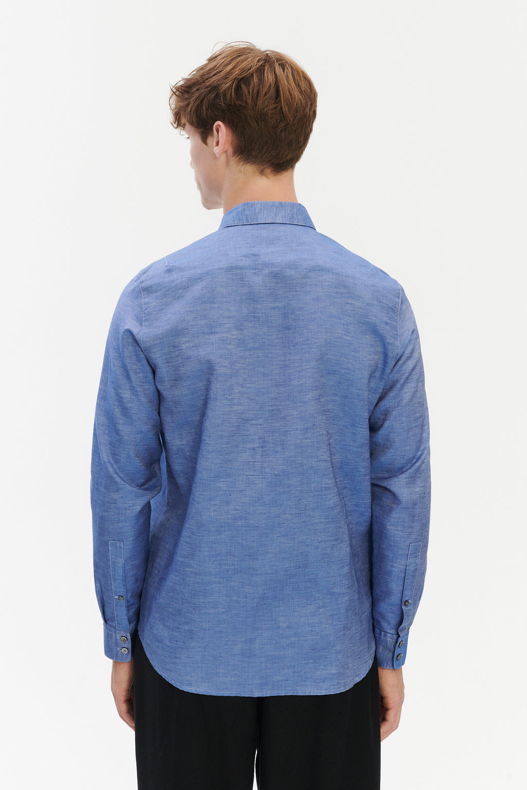Feel Good Shirt in a Blend of Cotton and Linen - Blue