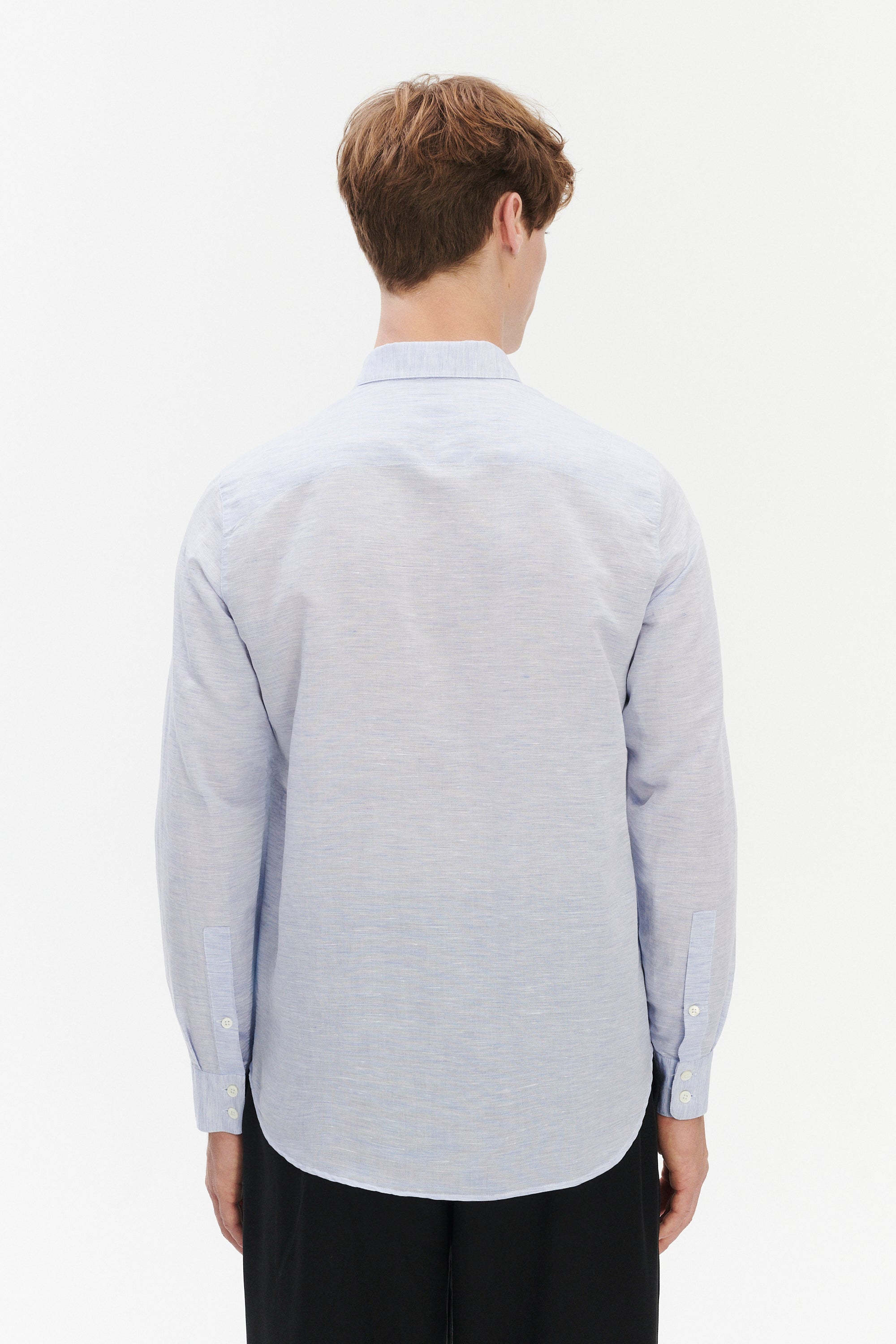 Feel Good Shirt in a Blend of Cotton and Linen - Light Blue