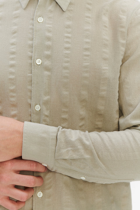 Feel Good Shirt in a Pale Sage Green Structural Portuguese Cotton