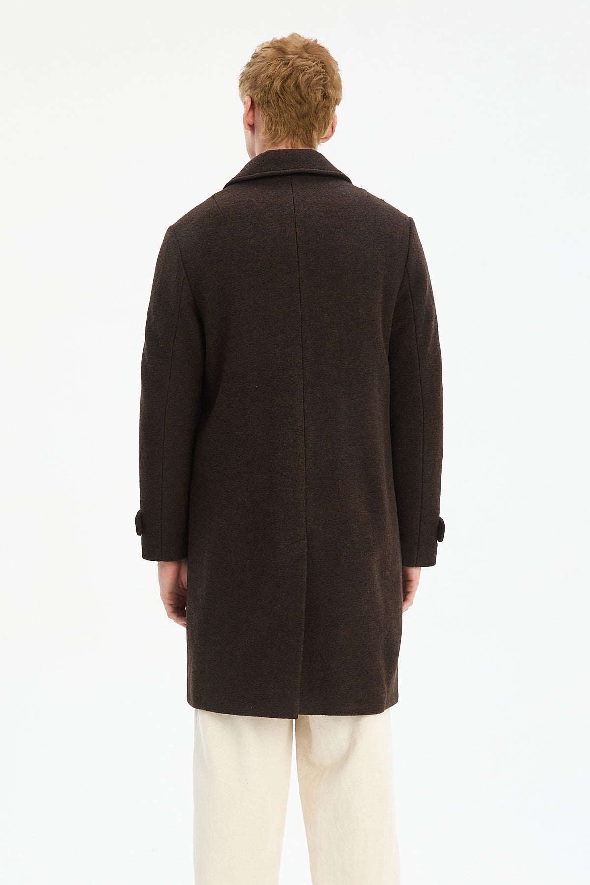 Winter Coat in a Dark Chocolate Italian Boiled Wool with MEIDA Thermo Insulation